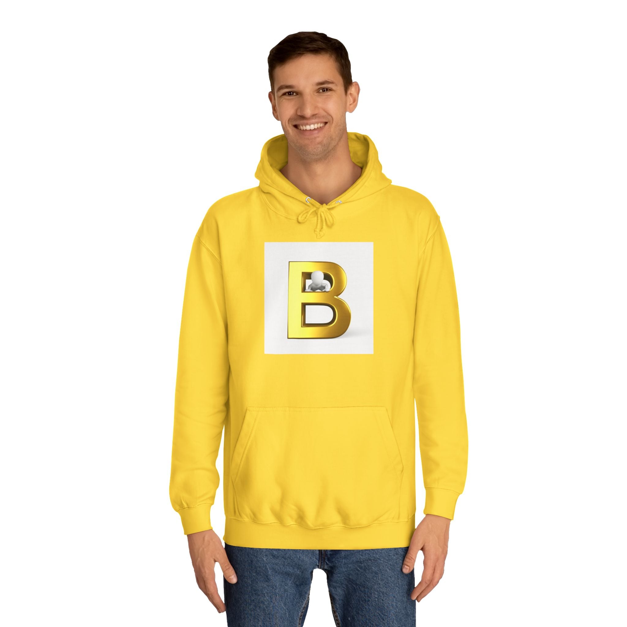 Gold Letter B Hoodie | Monogram Initial Sweatshirt