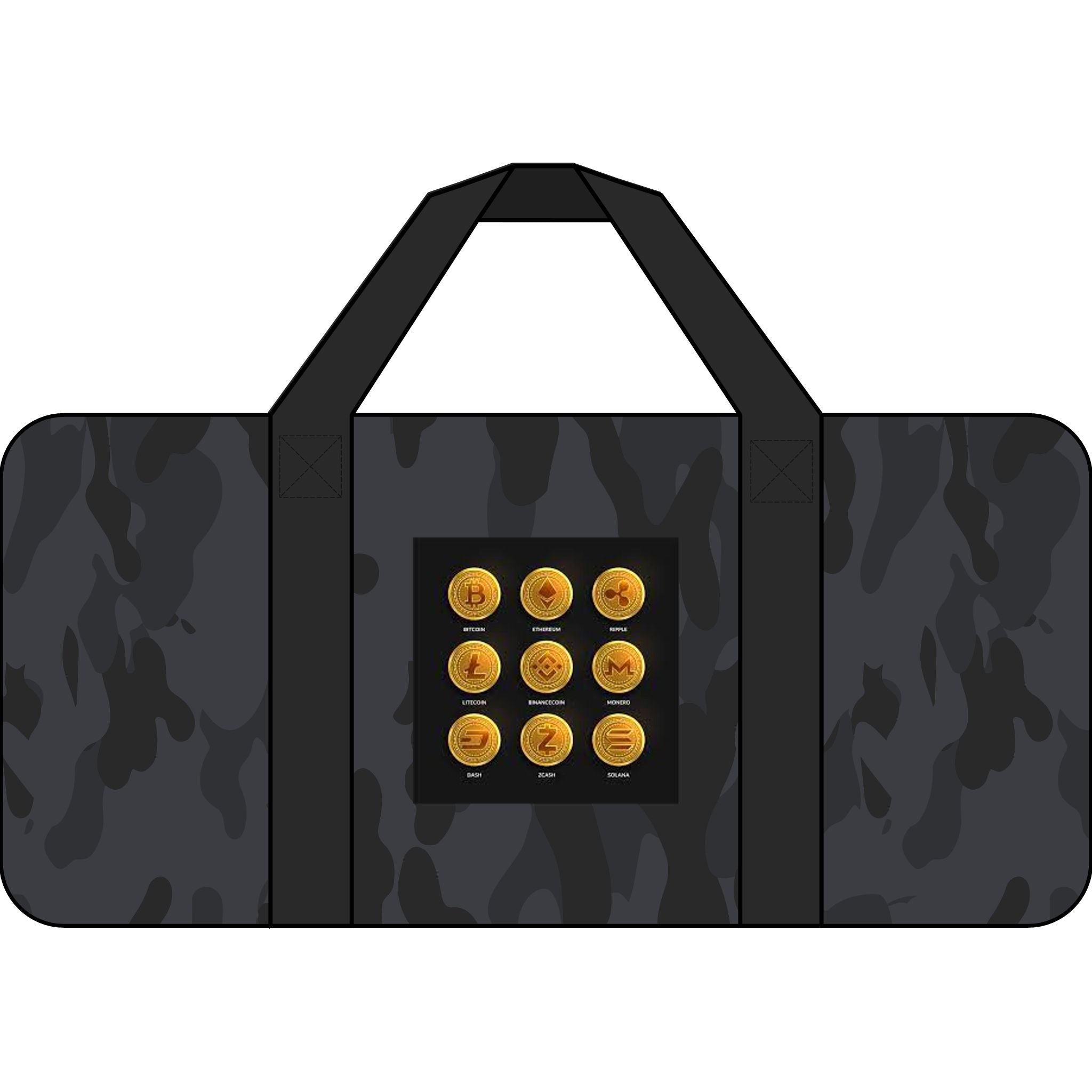 Sac de sport Tripper Crypto Coins | Sangle à damier ou option camouflage