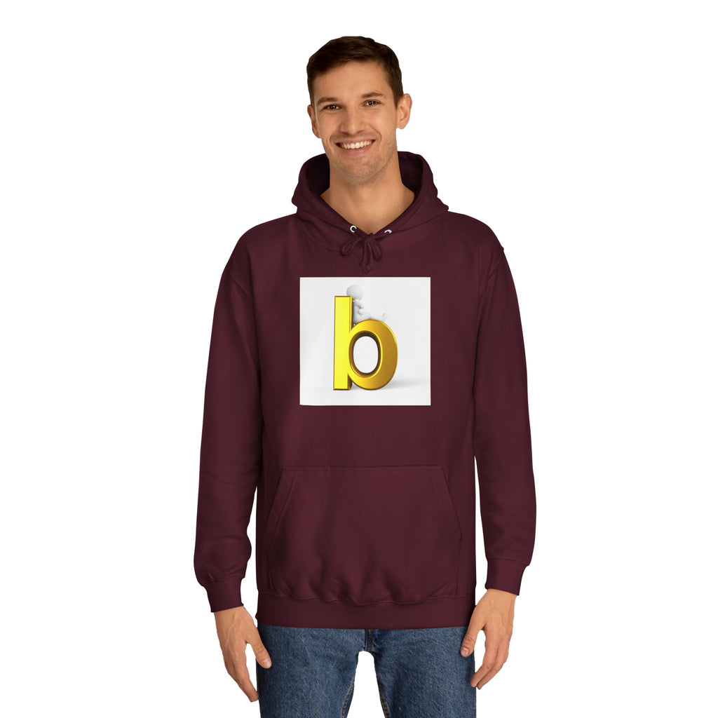 Yellow 3D Letter b Hoodie | Minimal Monogram Initial Sweatshirt