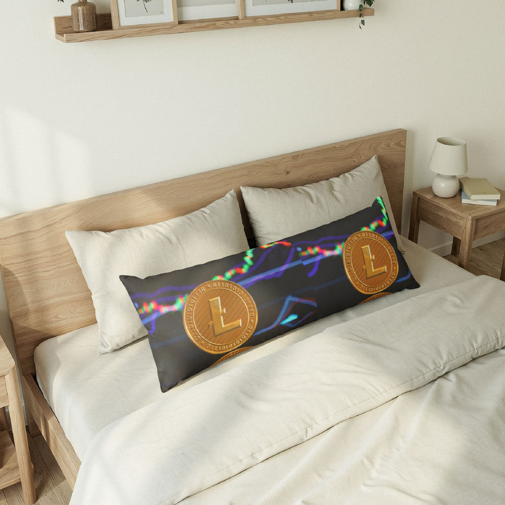 Litecoin Crypto Coins body pillow | Cryptocurrency trading chart design