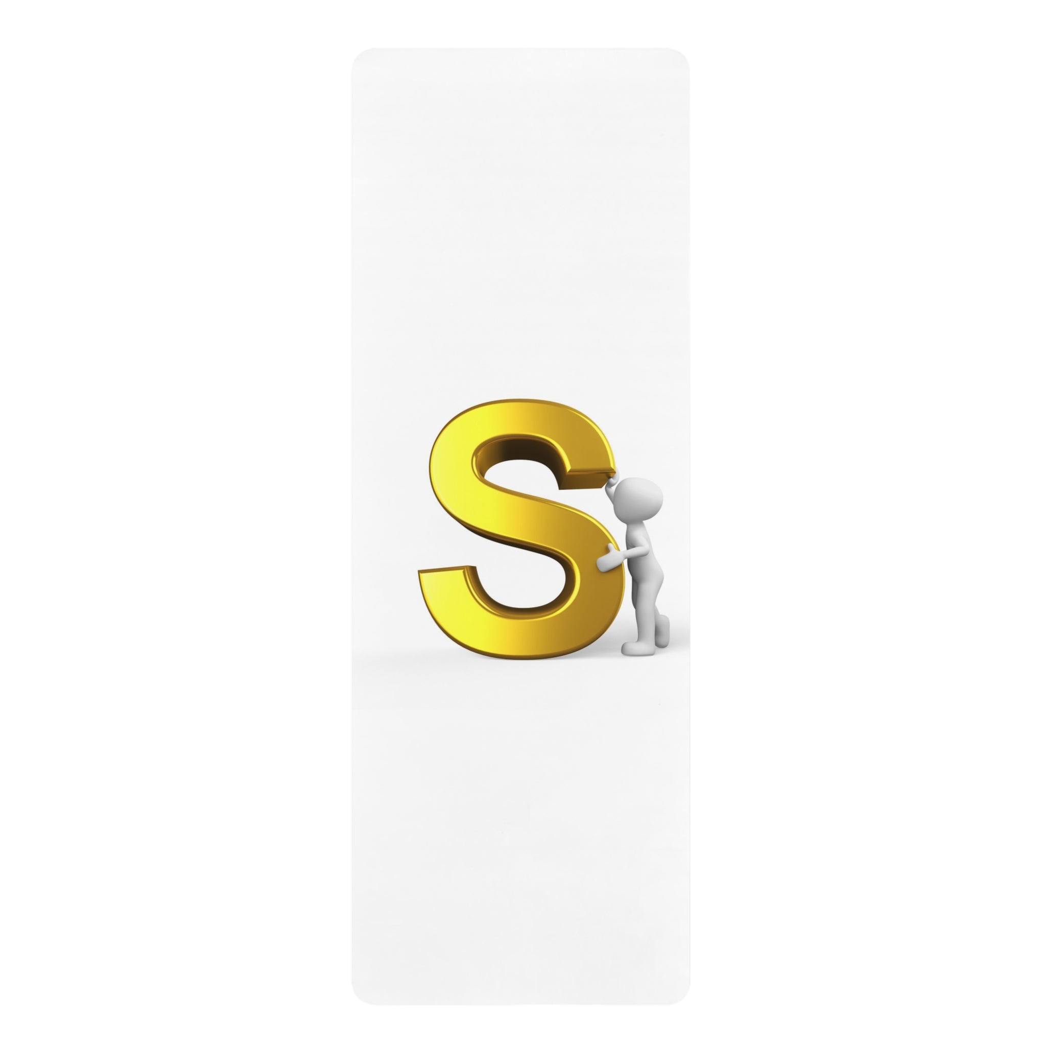 Gold Letter S Monogram Rubber Yoga Mat | Initial S Exercise Mat