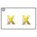 Gold X with 3D Figure Tablet Folio Case | Letter X Initial Cover