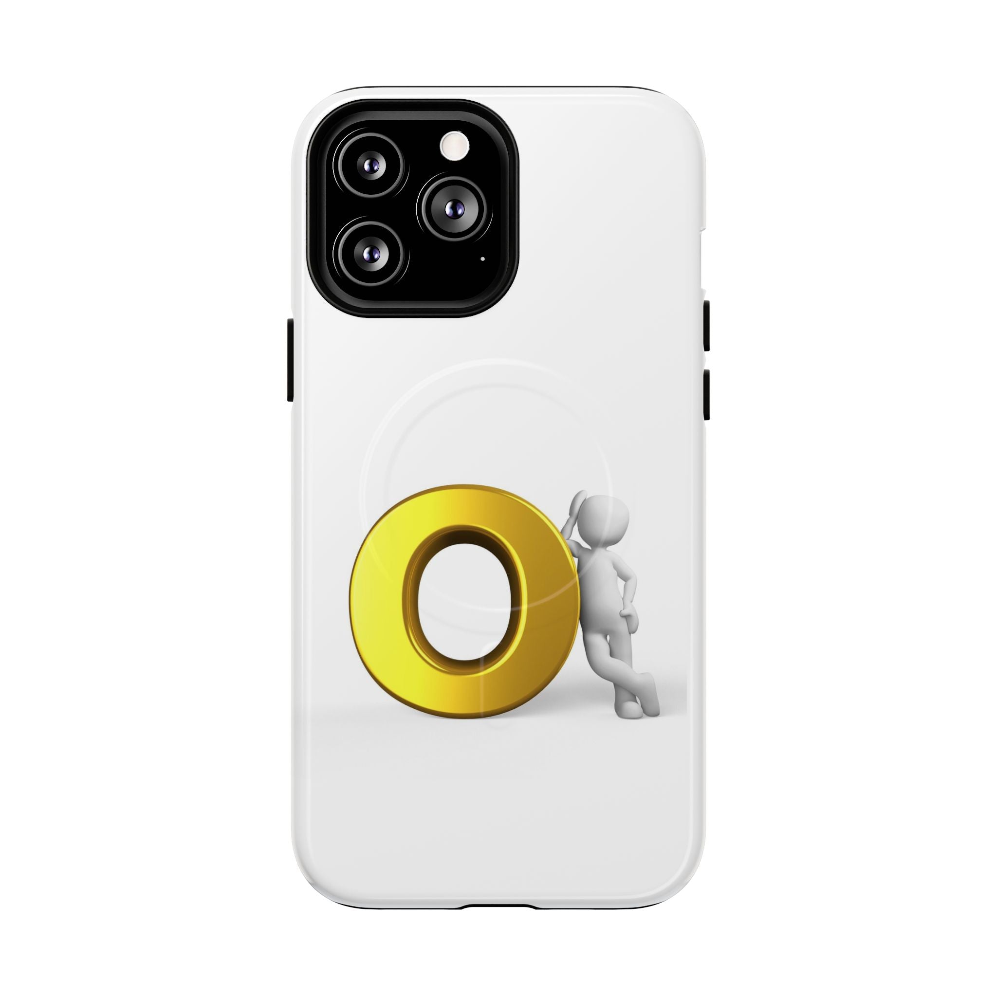 3D Gold Letter O Character phone case | Tough Magnetic Case, magnetic compatible