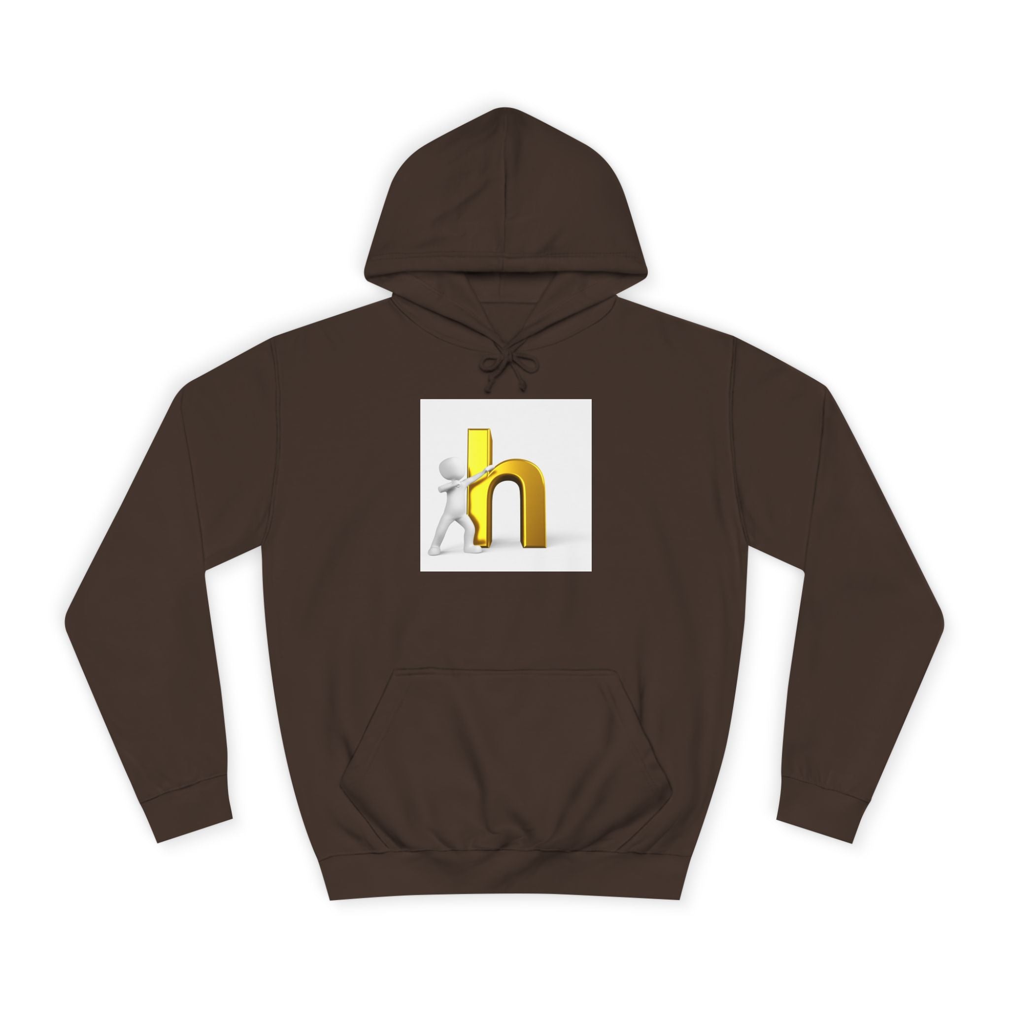 3D Gold Letter H Design Hoodie | Letterman Initial Hoodie
