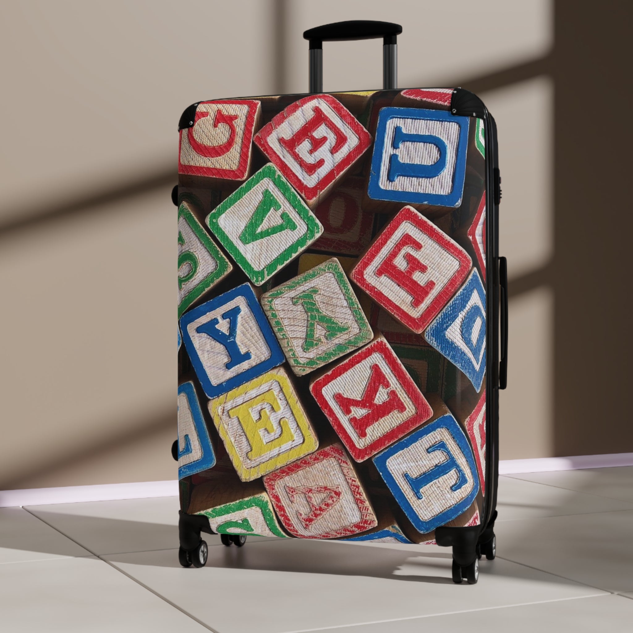 Colorful Alphabet Blocks Suitcase | Kids Luggage, Educational Toy Pattern