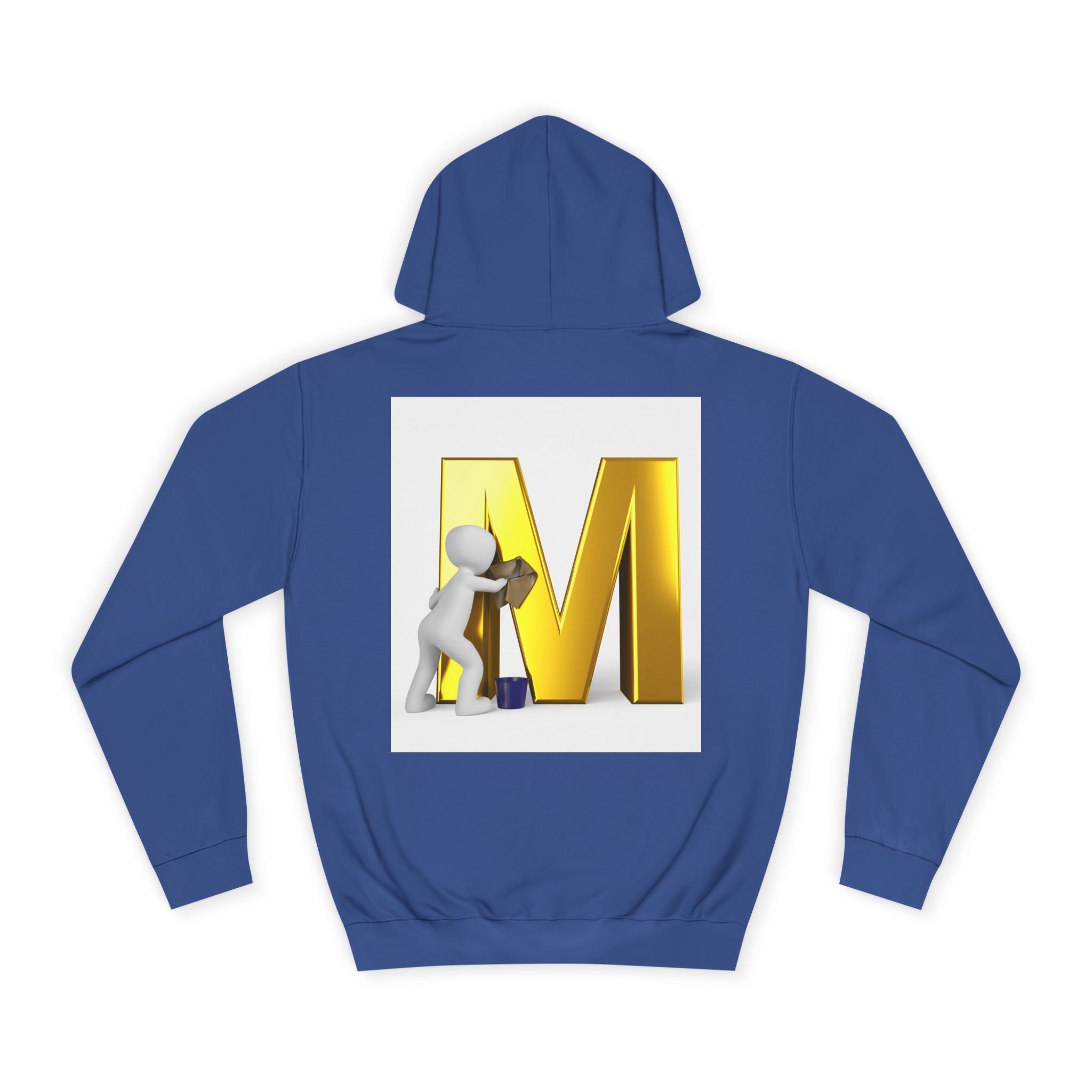 Gold Letter M with Figure Hoodie | Monogram Initial M Sweatshirt
