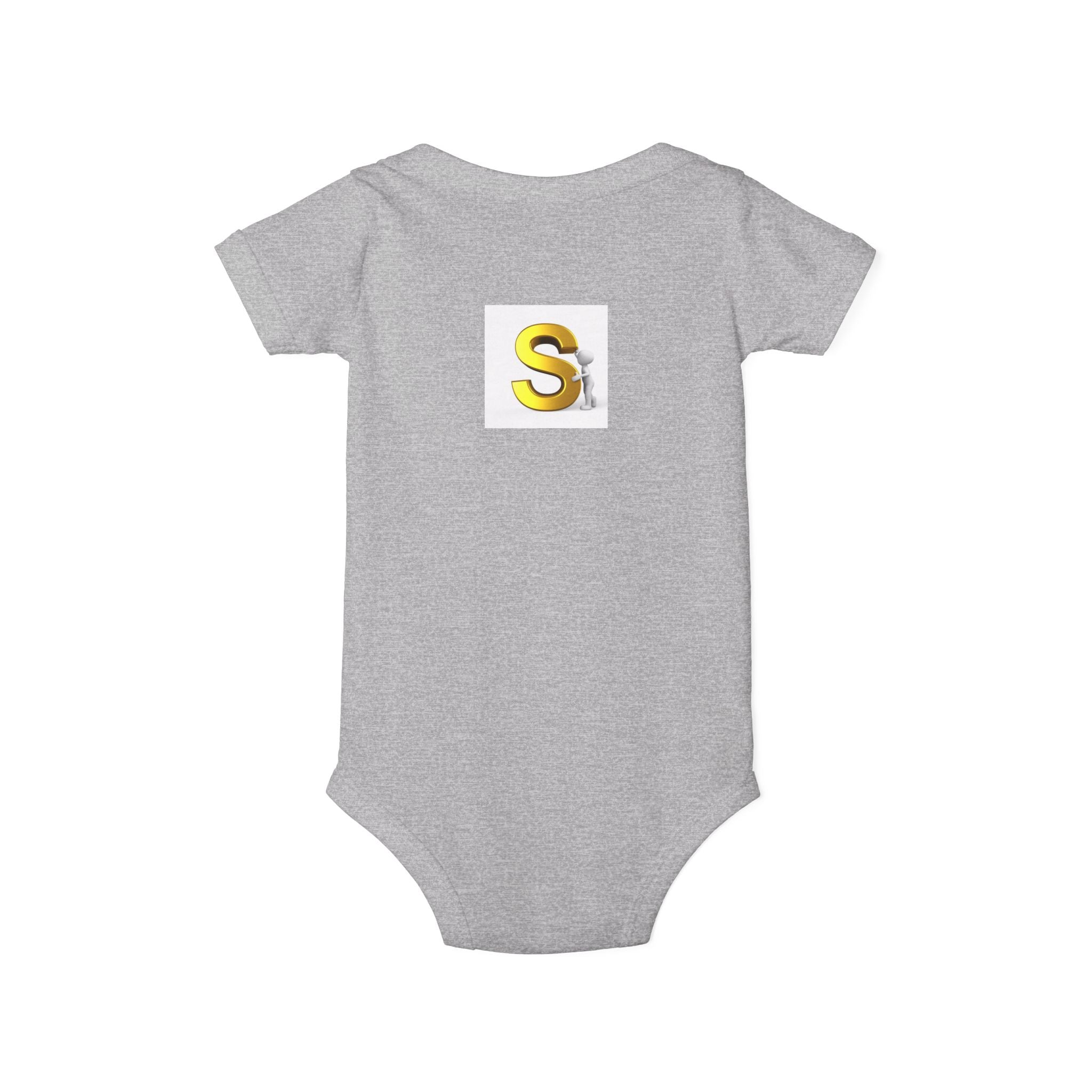 Gold Letter S Monogram Infant One Piece | Baby Bodysuit with Initial