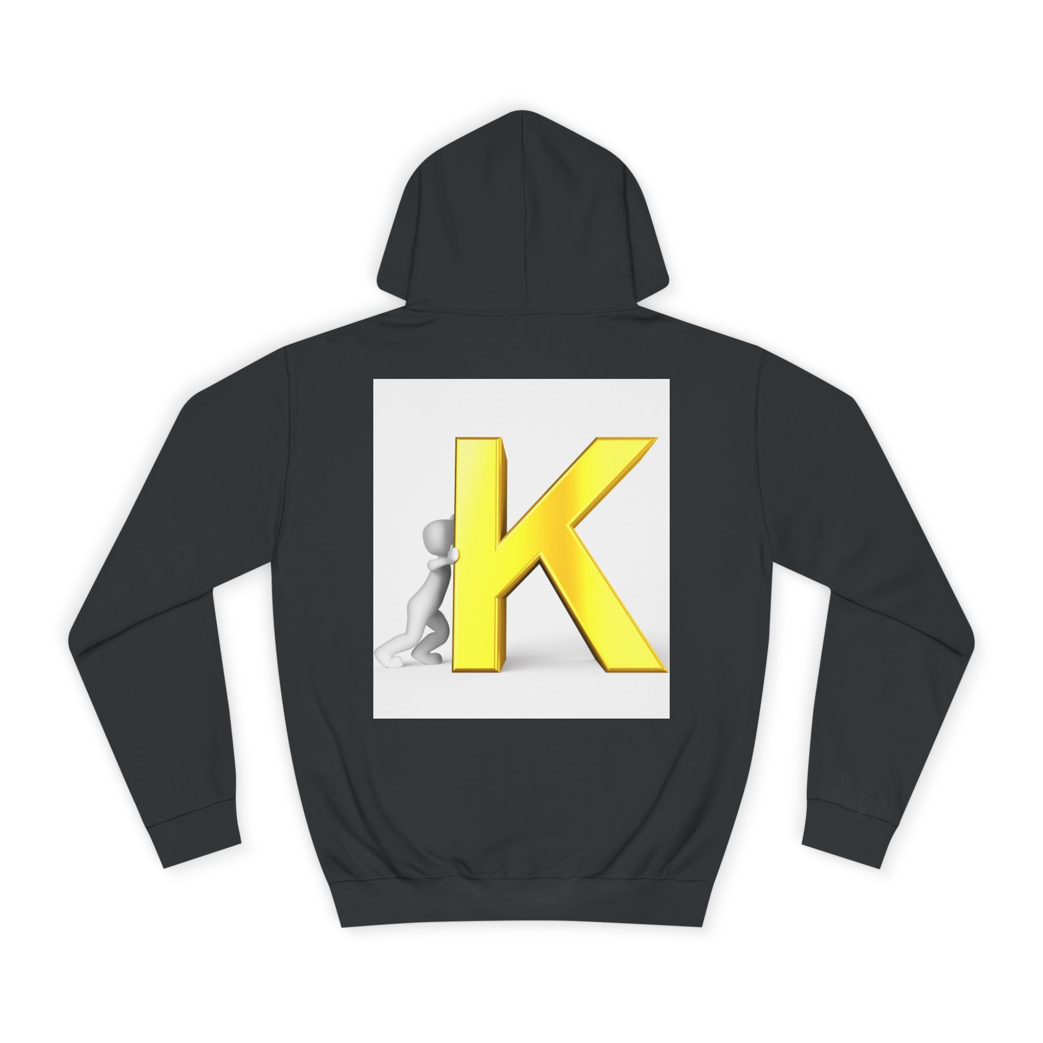 Yellow 3D Letter K hoodie | Initial Monogram, Alphabet Graphic