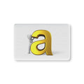 Gold Letter A with Tiny Figure Baby Fitted Crib Sheet | Monogram Initial