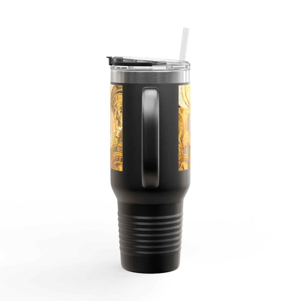 Bitcoin Coin Pattern Travel Mug | 40 oz Insulated Tumbler