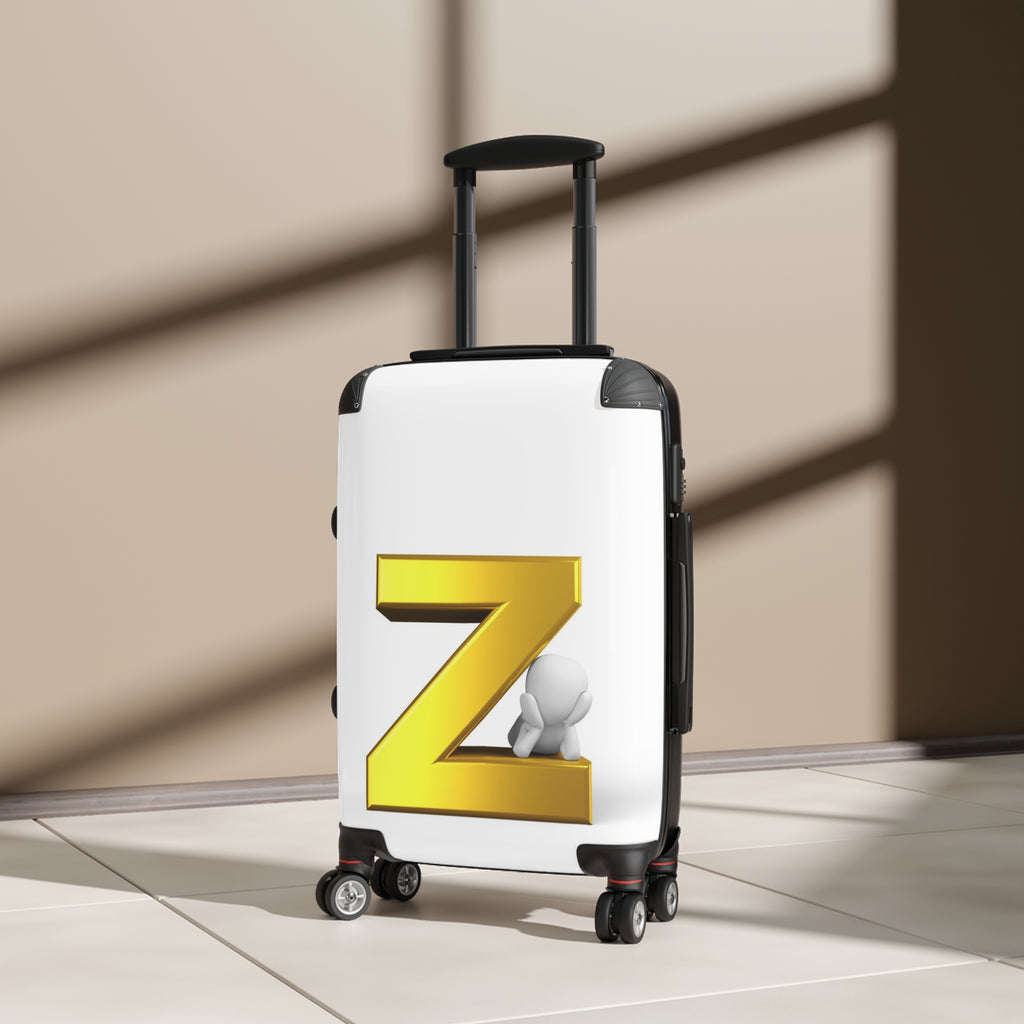 Gold Letter Z Monogram Suitcase | Personalized Luggage Initial