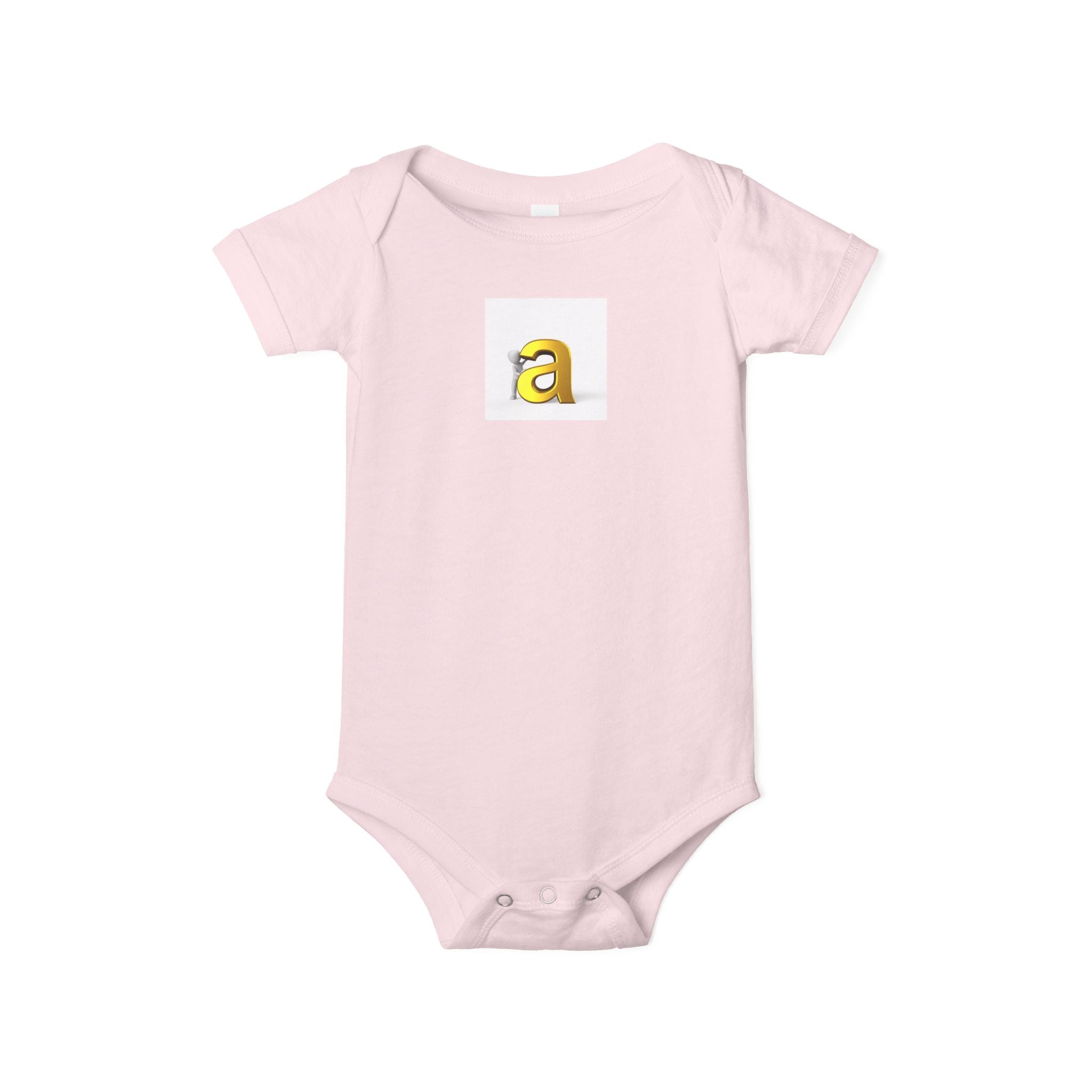 Grenouillère bébé lettre « a » dorée | Barboteuse en jersey pour nourrisson