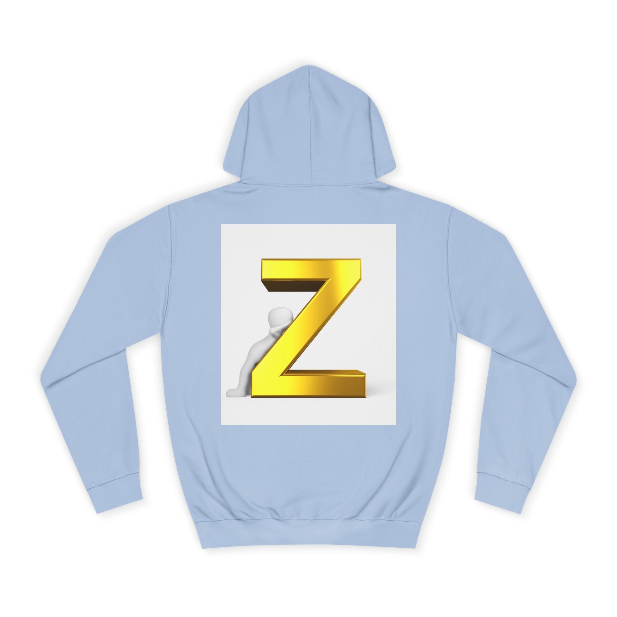 Gold 3D Letter Z Hoodie | Monogram Initial Sweatshirt