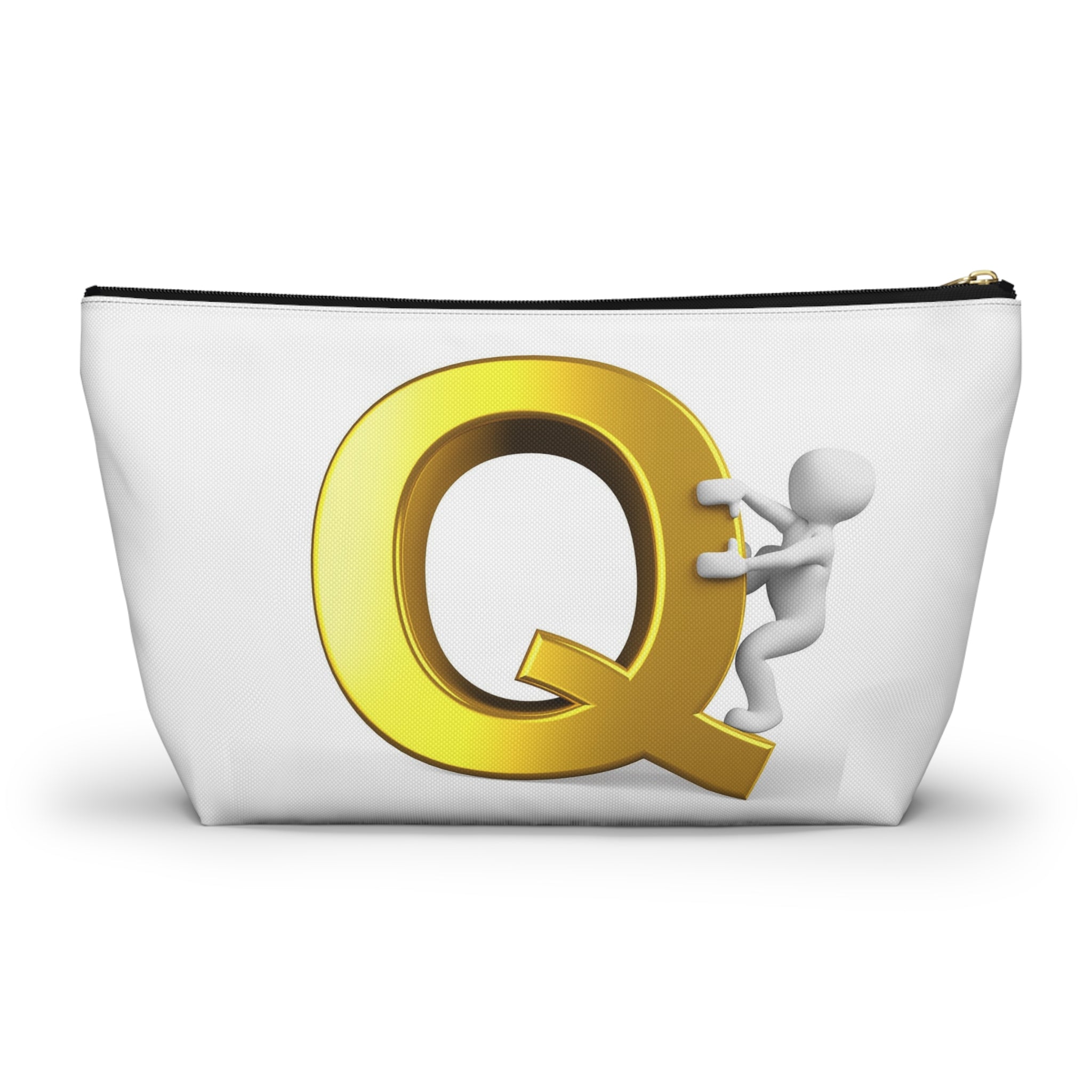 Gold Letter Q Climbing Figure Accessory Pouch