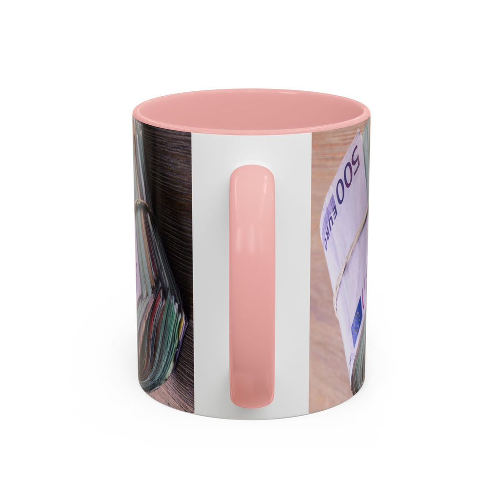 Rolled Euro Banknotes Mug | Accent Coffee Mug 11oz or 15oz