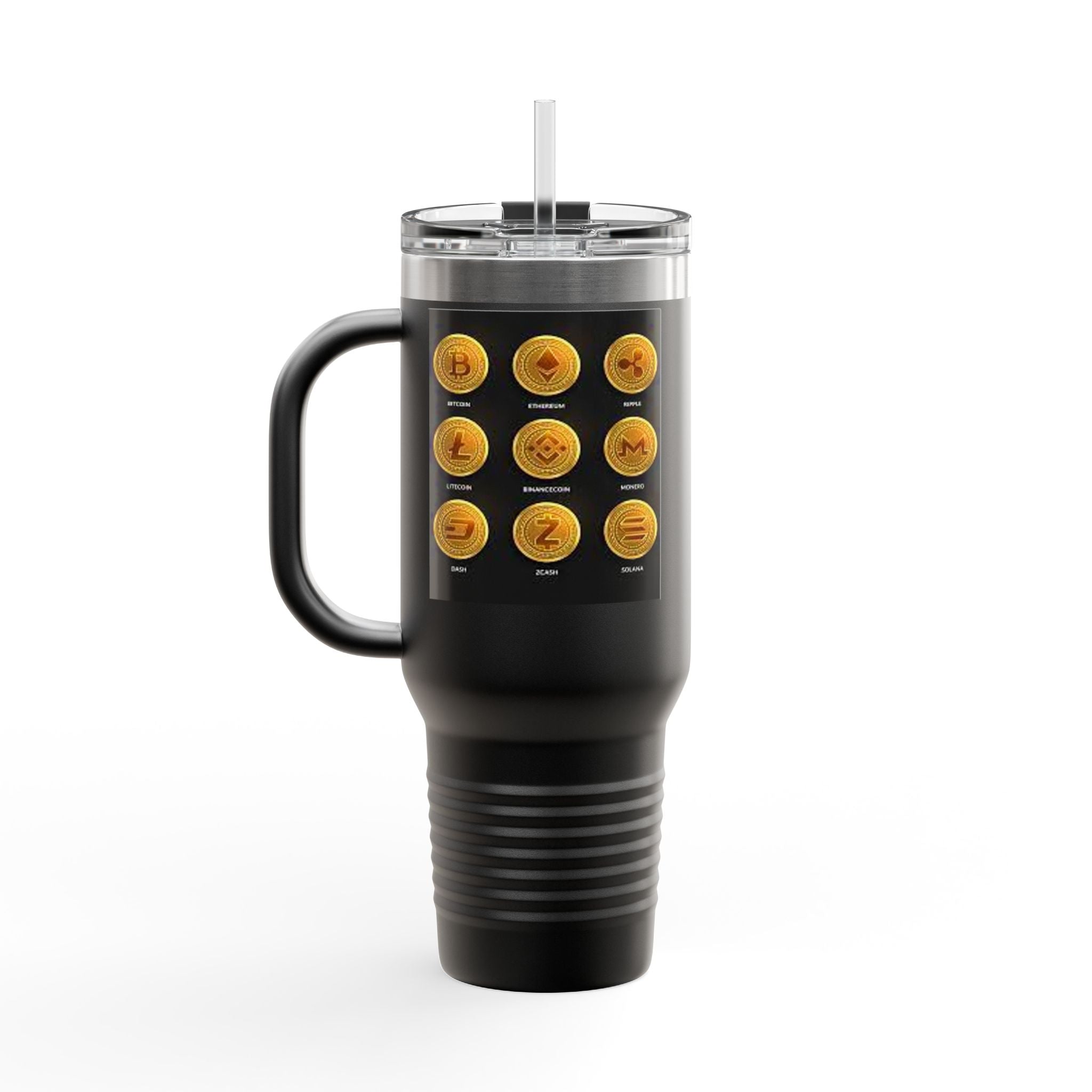 Crypto Currencies Icons 40oz Travel Mug | Insulated Tumbler