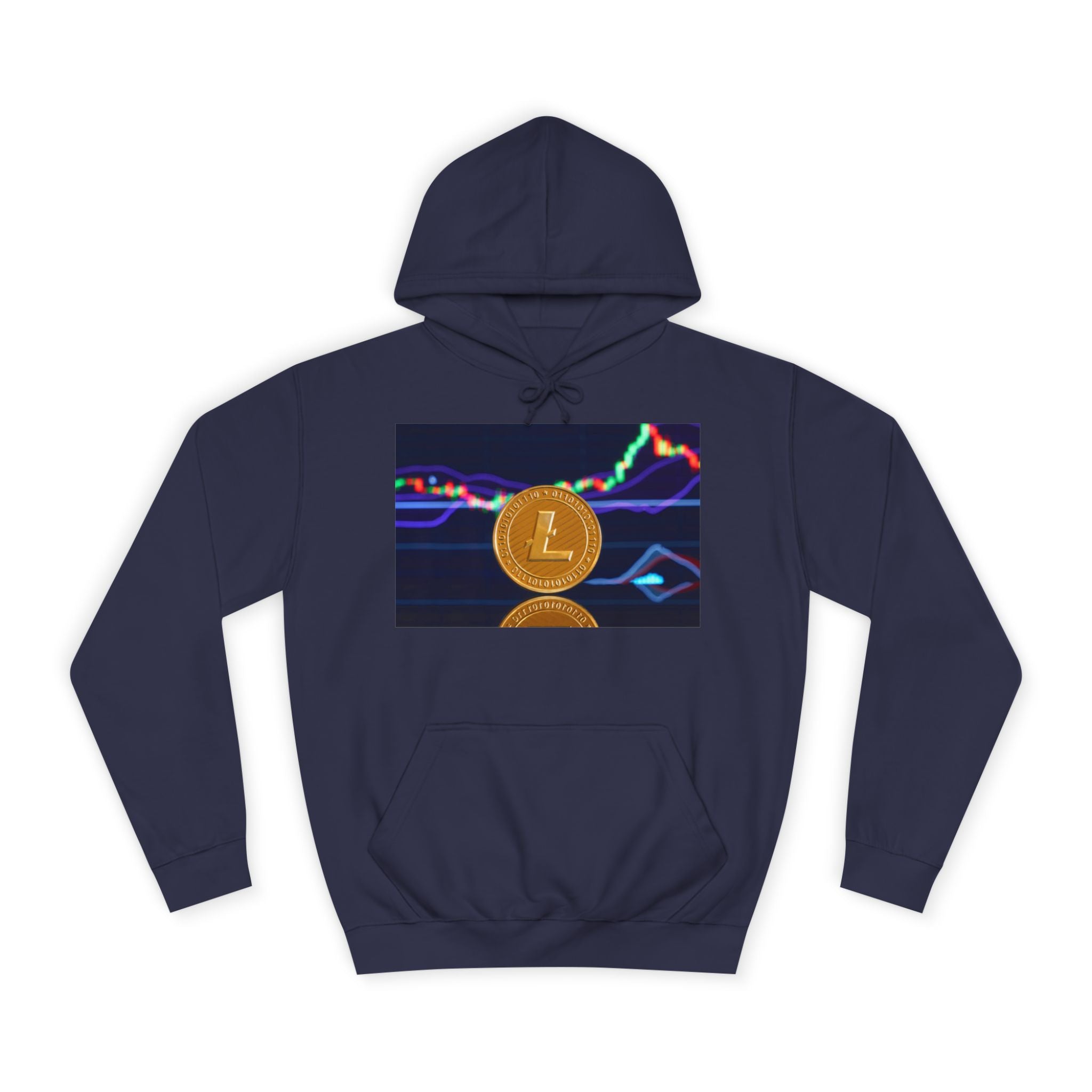 Litecoin Coin Graphic Hoodie | Crypto Chart Design, Digital Currency Apparel