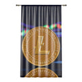 Cryptocurrency Litecoin Coin Window Curtain | Digital Coin Sheer Panel