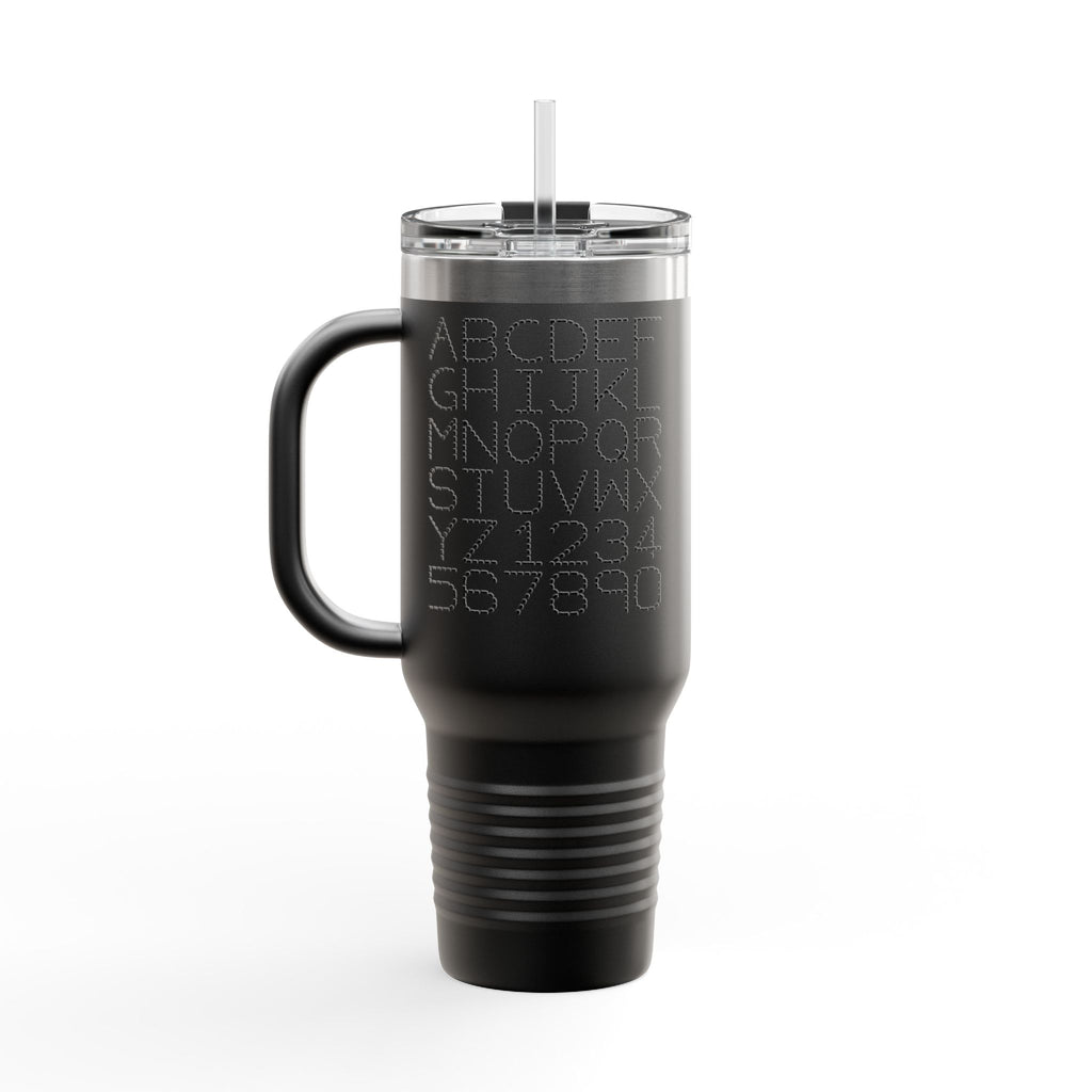 Alphabet Letters and Numbers Insulated Travel Mug | 40oz Tumbler