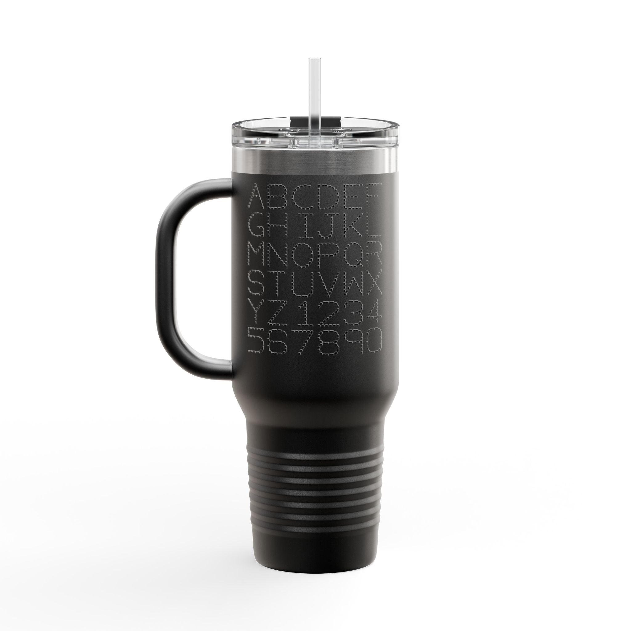 Alphabet Letters and Numbers Insulated Travel Mug | 40oz Tumbler