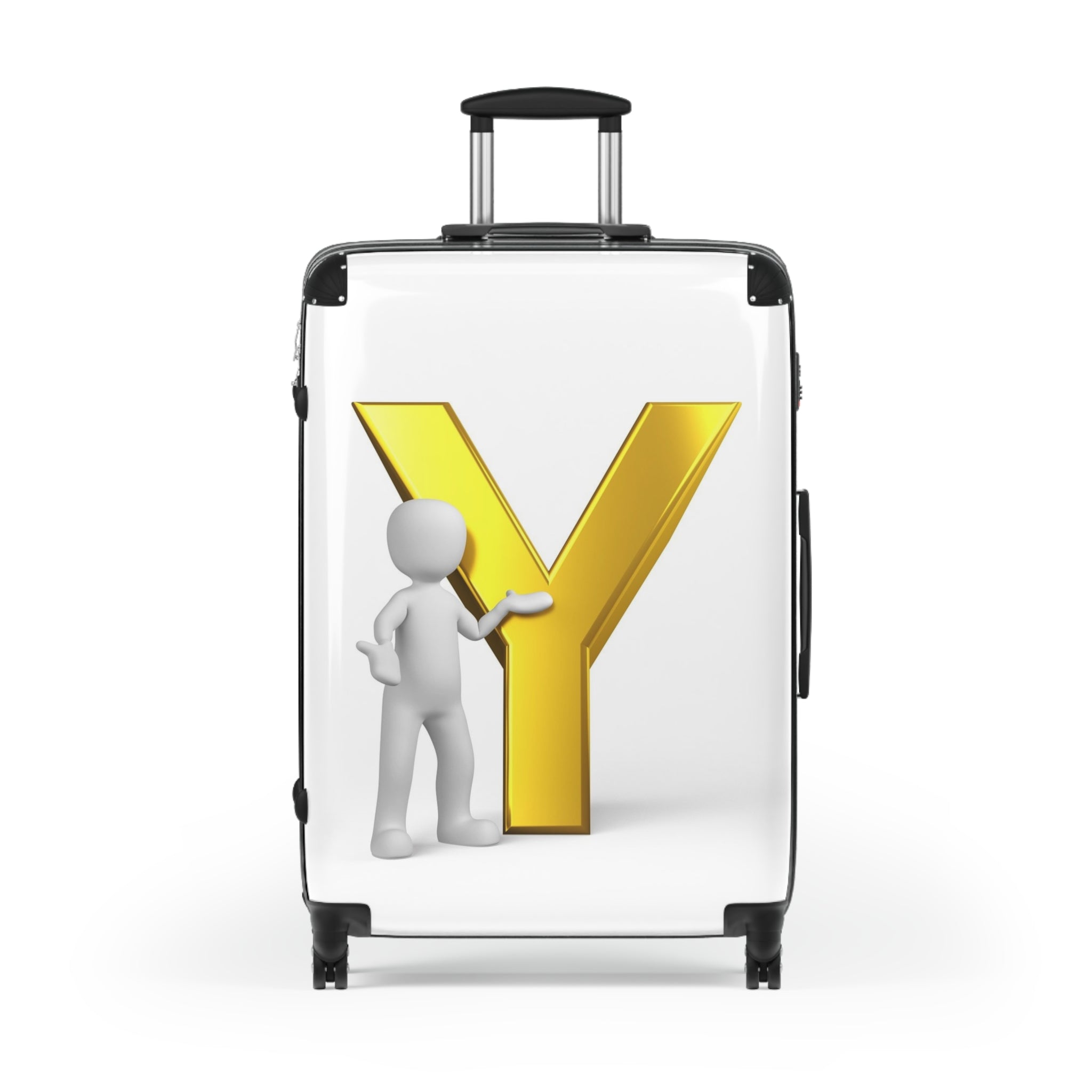 Gold Letter Y Initial Suitcase | Monogram Luggage Cover