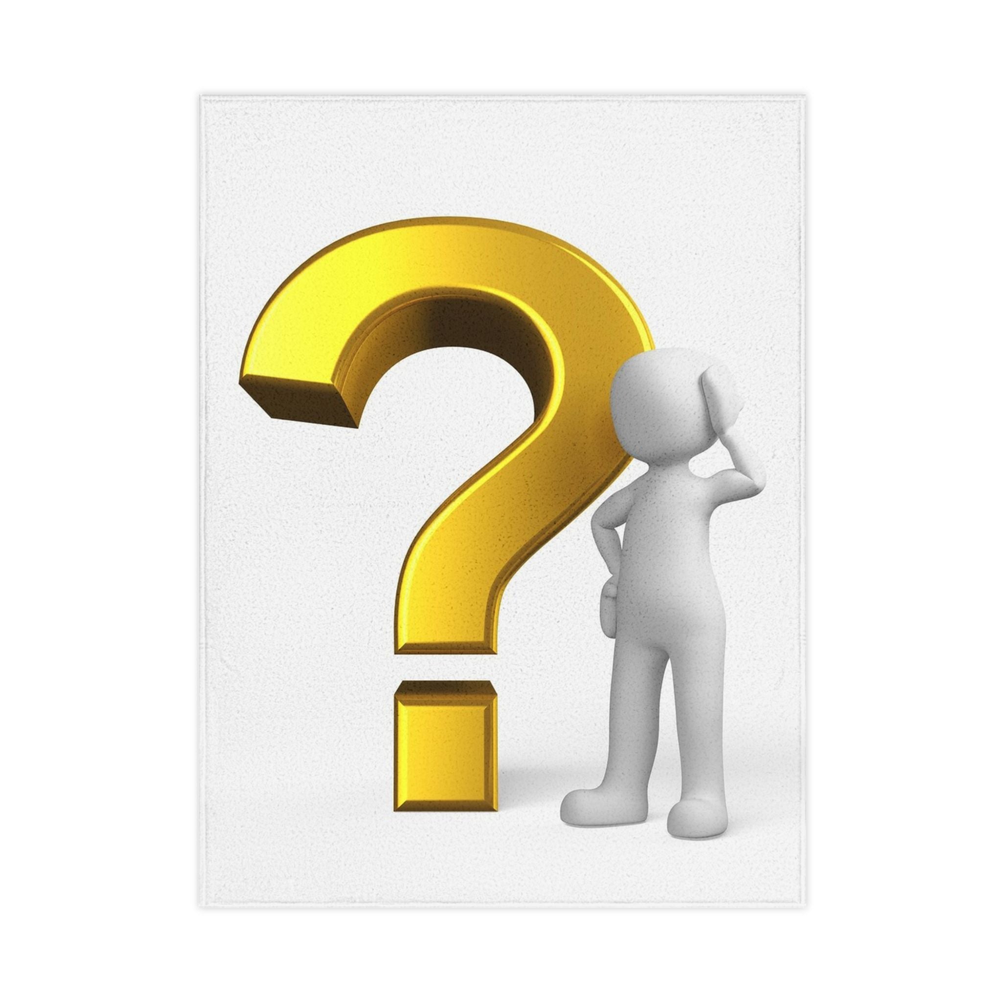 Gold Question Mark Character Toddler Blanket | Curious Kid Decor