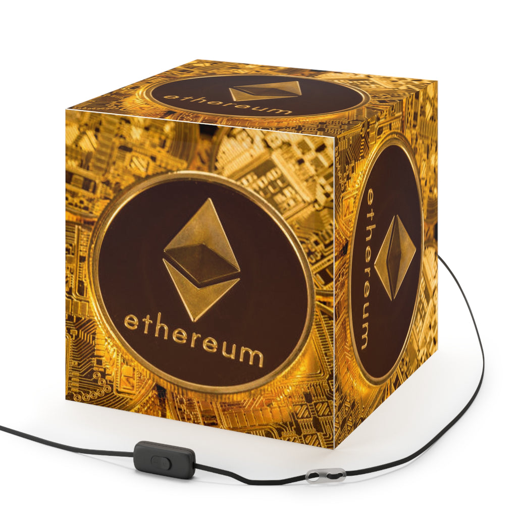 Ethereum Coin Light Cube Lamp | Crypto Decor, Blockchain Artwork