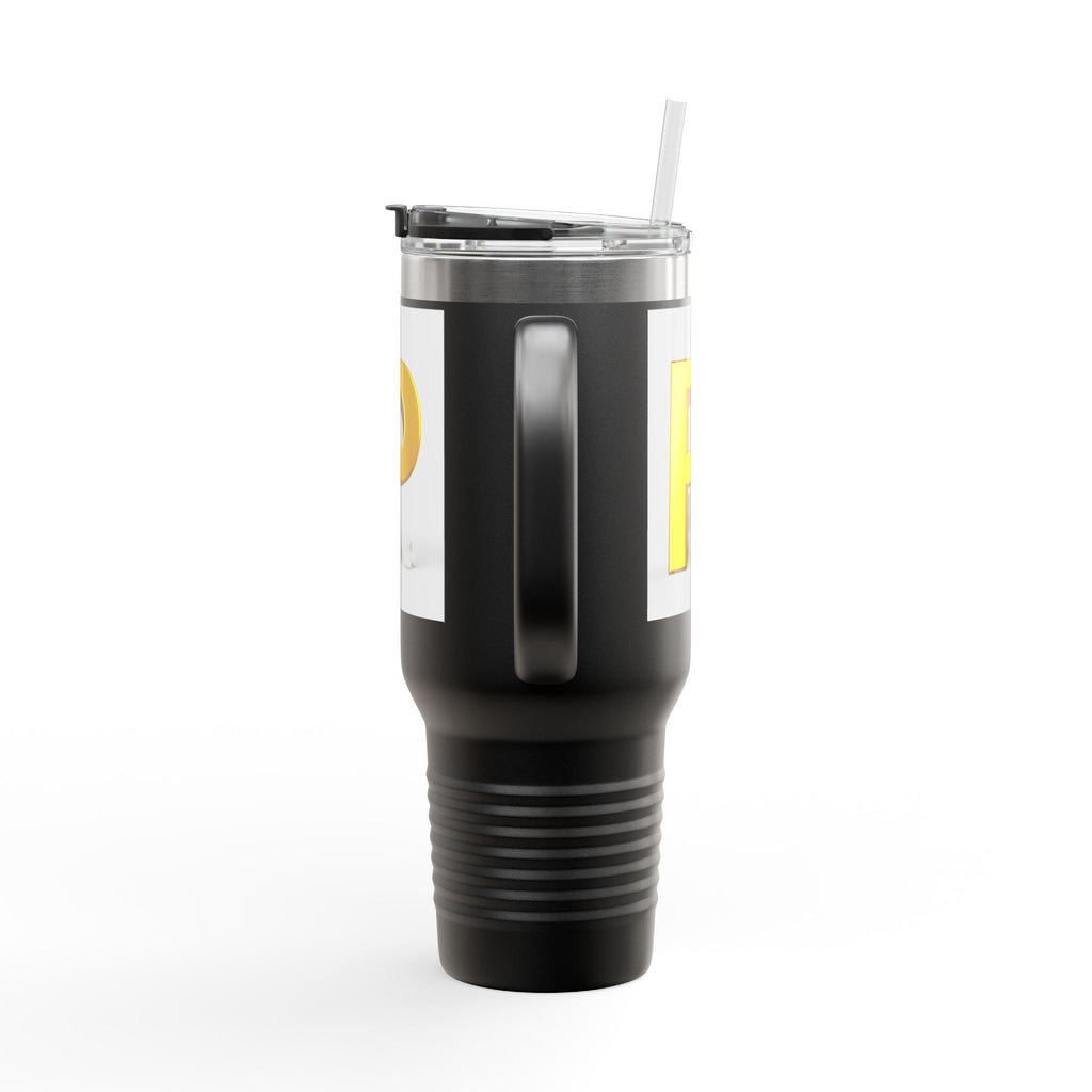Gold Letter P Monogram Travel Mug | 40oz Insulated Tumbler