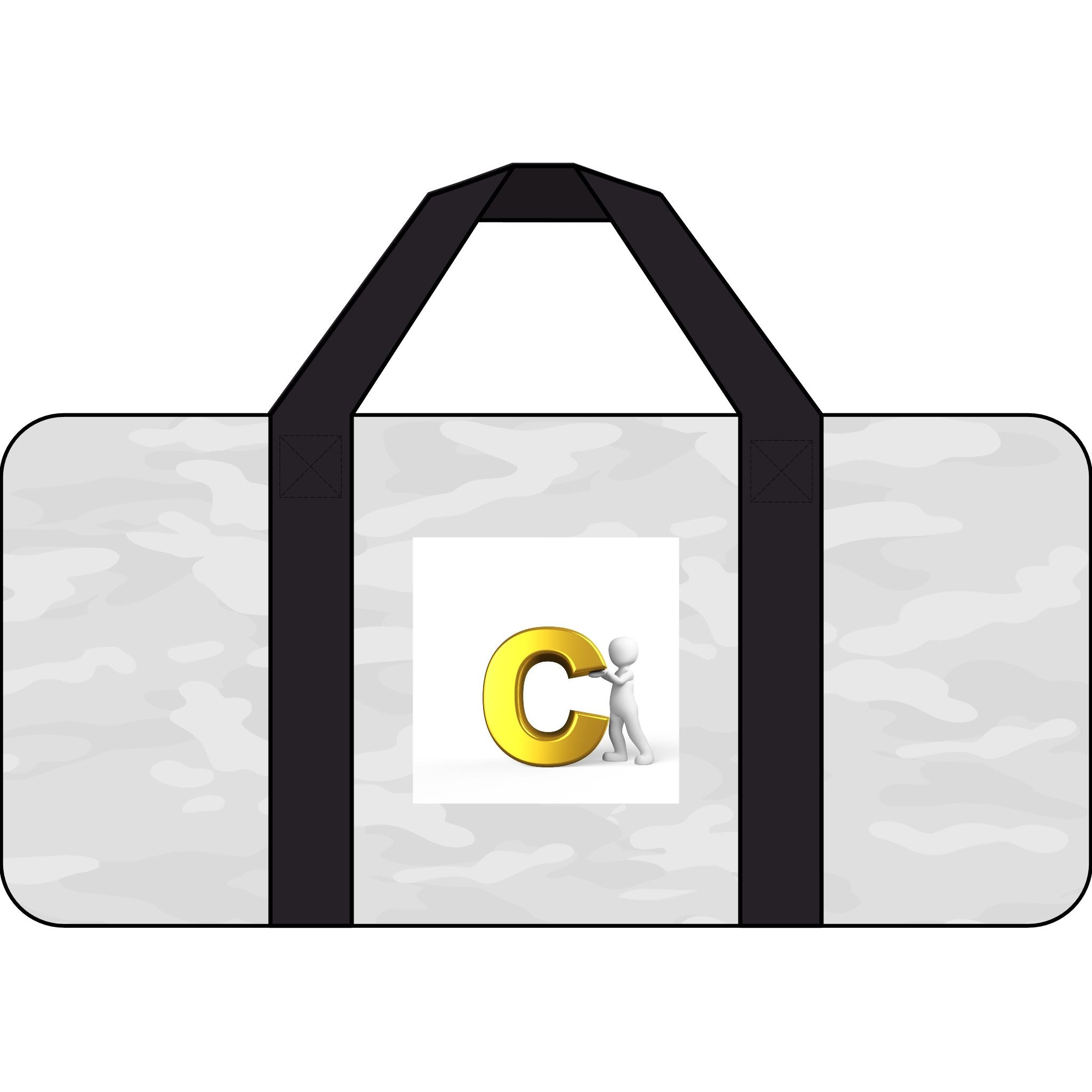 Yellow C Logo Tripper Duffel Bag | Checkered or Camo Strap Sports Bag
