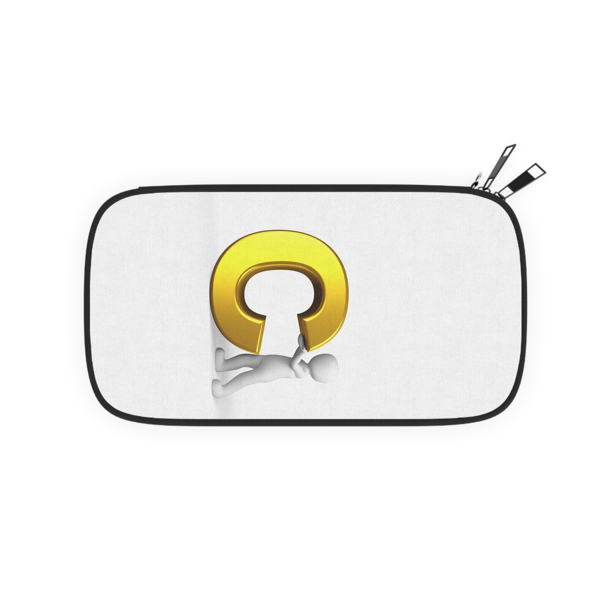 3D Gold Letter C with Character Passport Wallet | Monogram Travel Organizer