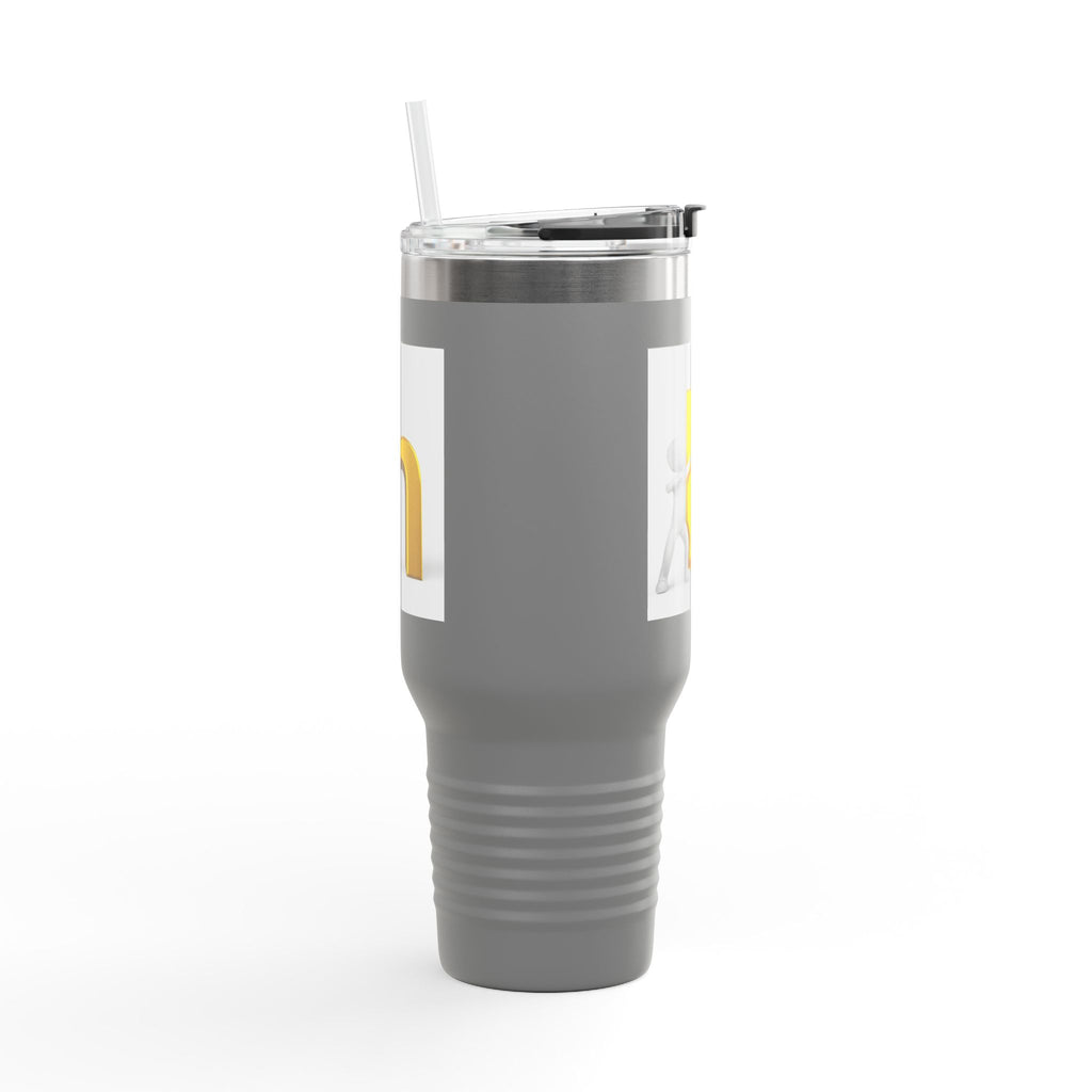 3D Gold Letter H with Figure | Travel Mug
