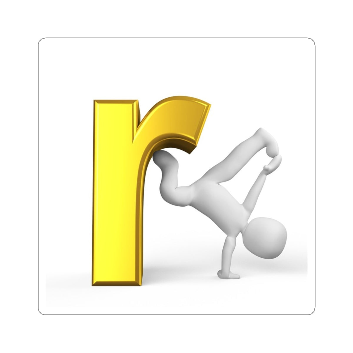 Yellow Letter R Breakdancer Sticker | Kiss-Cut Vinyl Decal