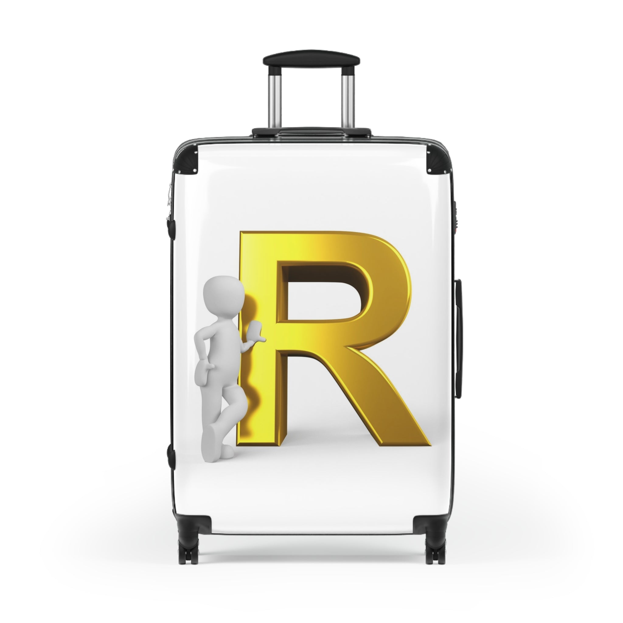 Gold Letter R Monogram Suitcase | Initial Luggage Cover