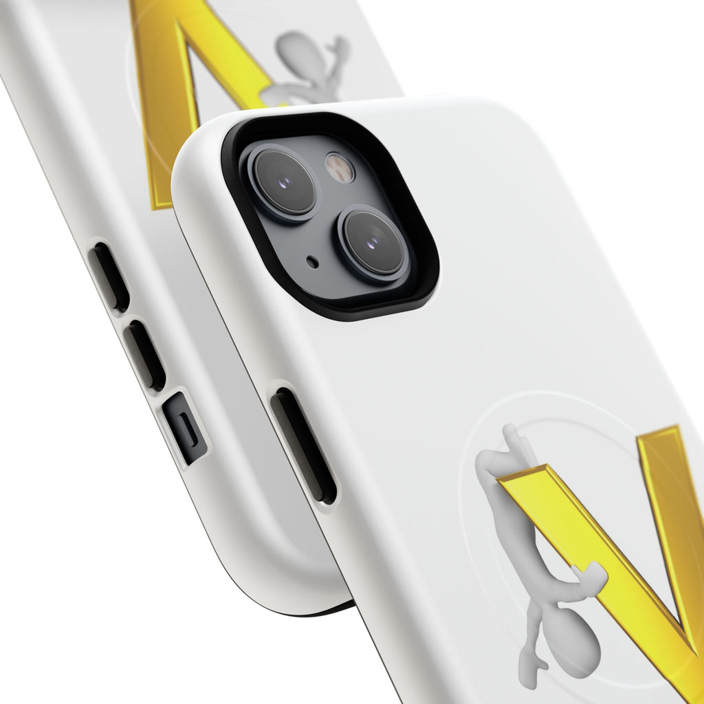 3D Yellow V Letter Phone Case Tough Magnetic Case | Monogram V iPhone Cover