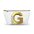 Gold Letter G Monogram Accessory Pouch | Initial Makeup Bag