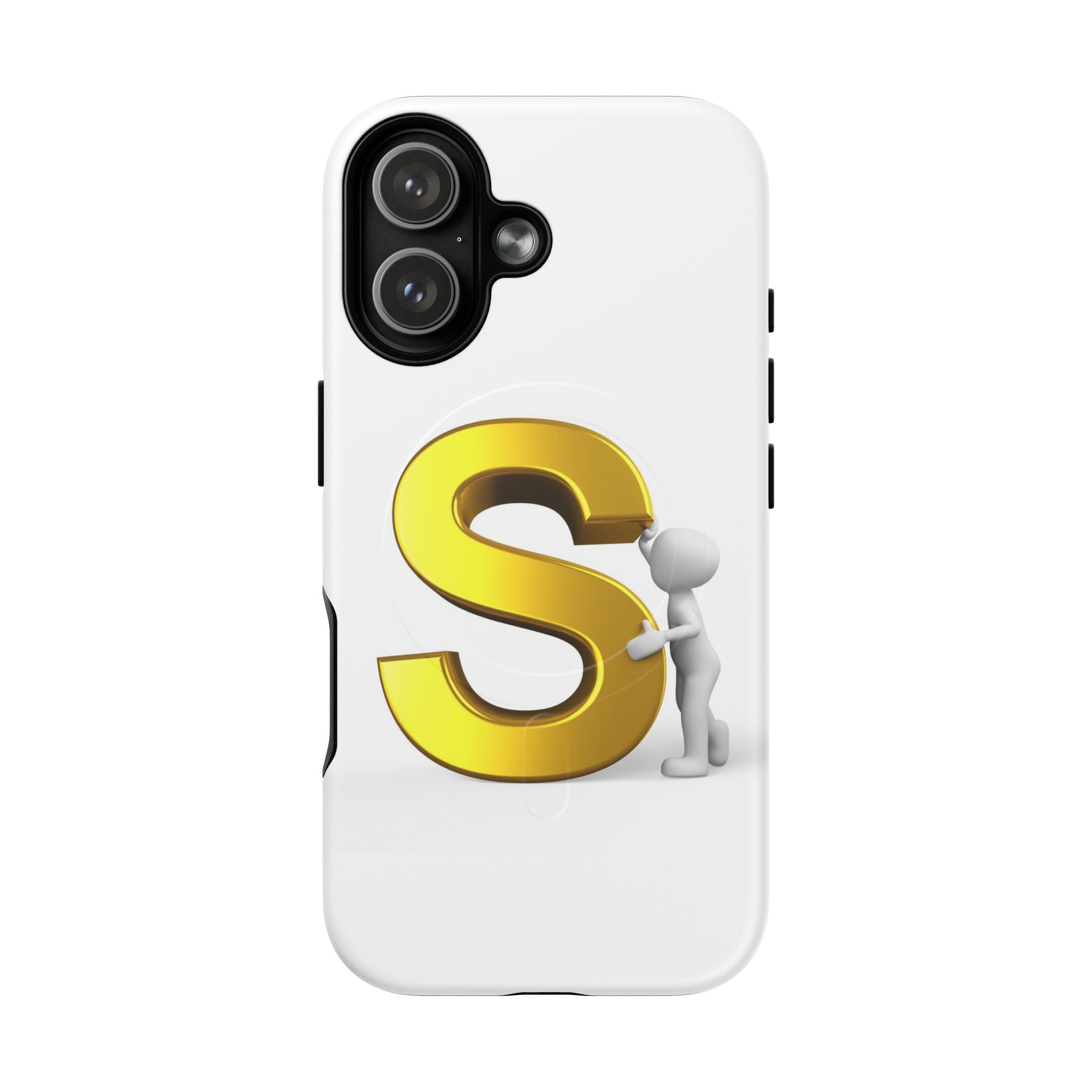 Coque de téléphone à monogramme S doré | Coque magnétique robuste