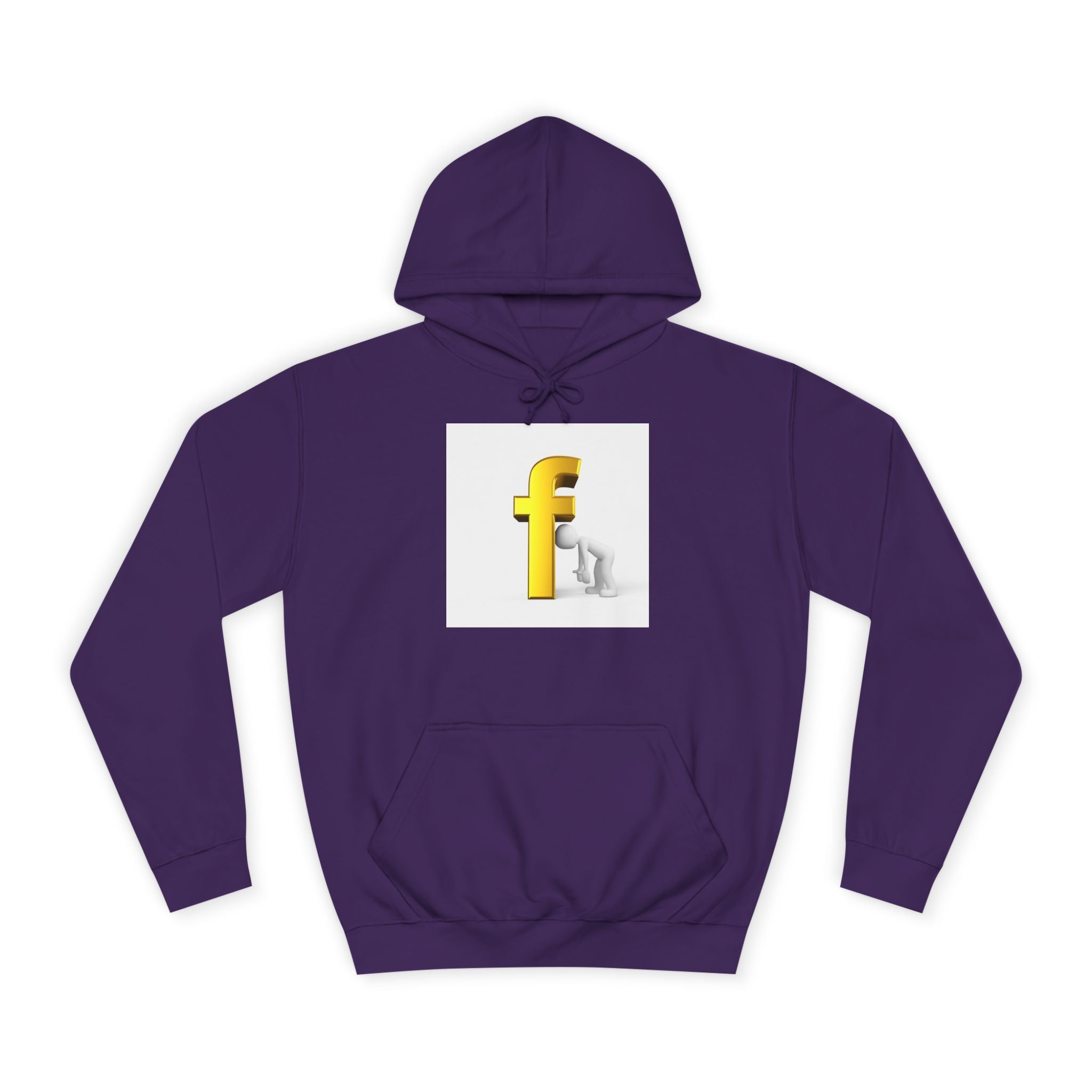 Yellow 3D Letter F Kneeling Figure Hoodie | Typography Graphic