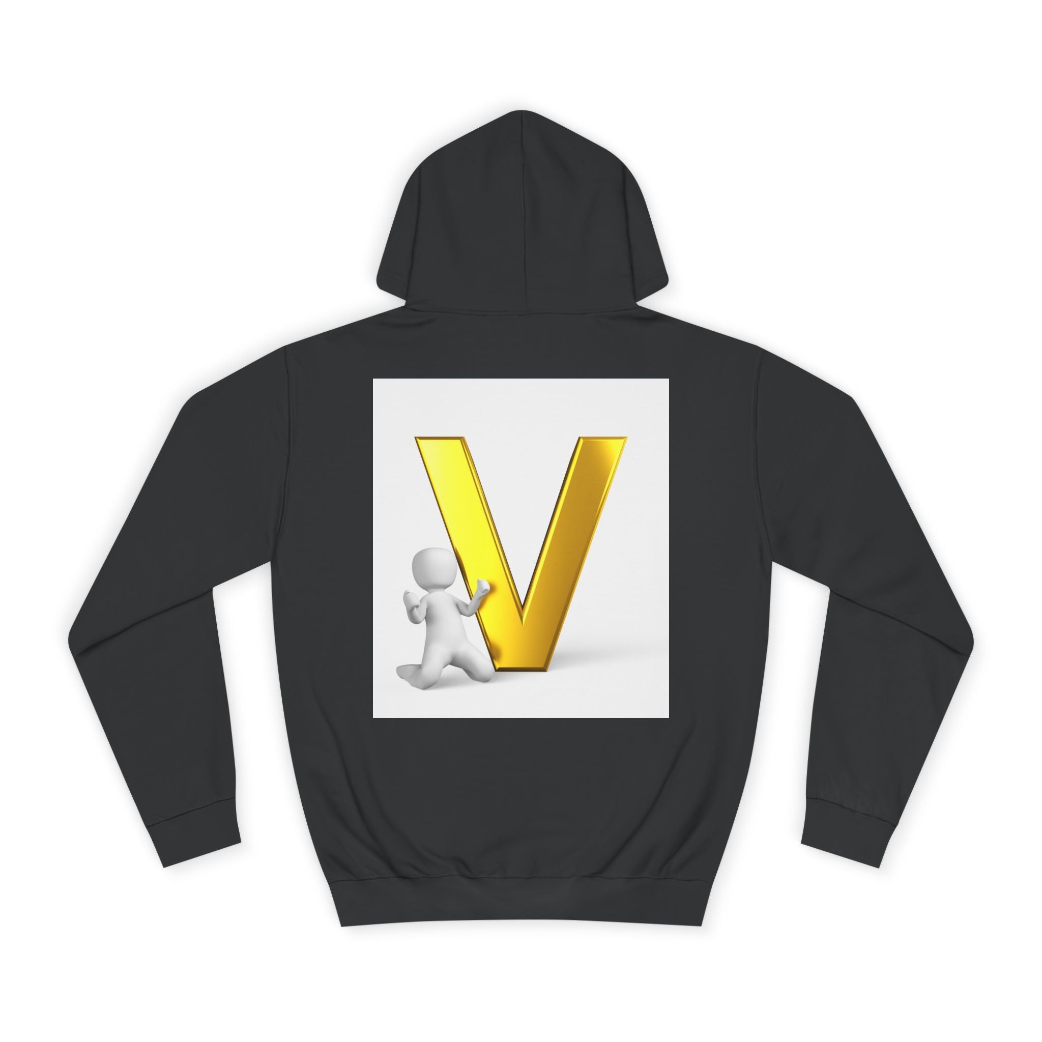 Gold 3D Letter V Hoodie | Initial V Sweatshirt, Monogram Lettering