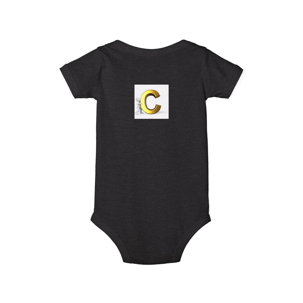 Gold Letter C Monogram Infant Onesie | Baby Bodysuit Initial