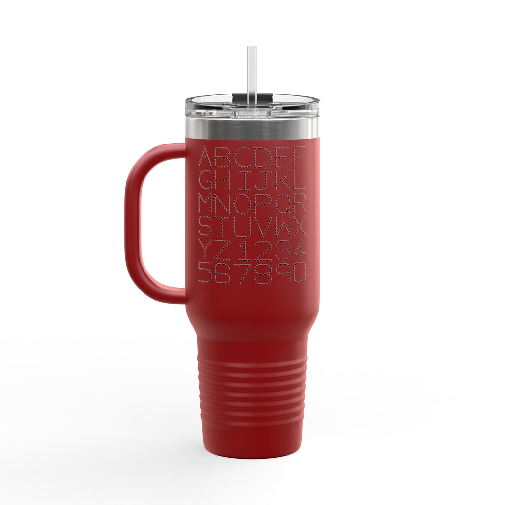 Alphabet Letters and Numbers Insulated Travel Mug | 40oz Tumbler
