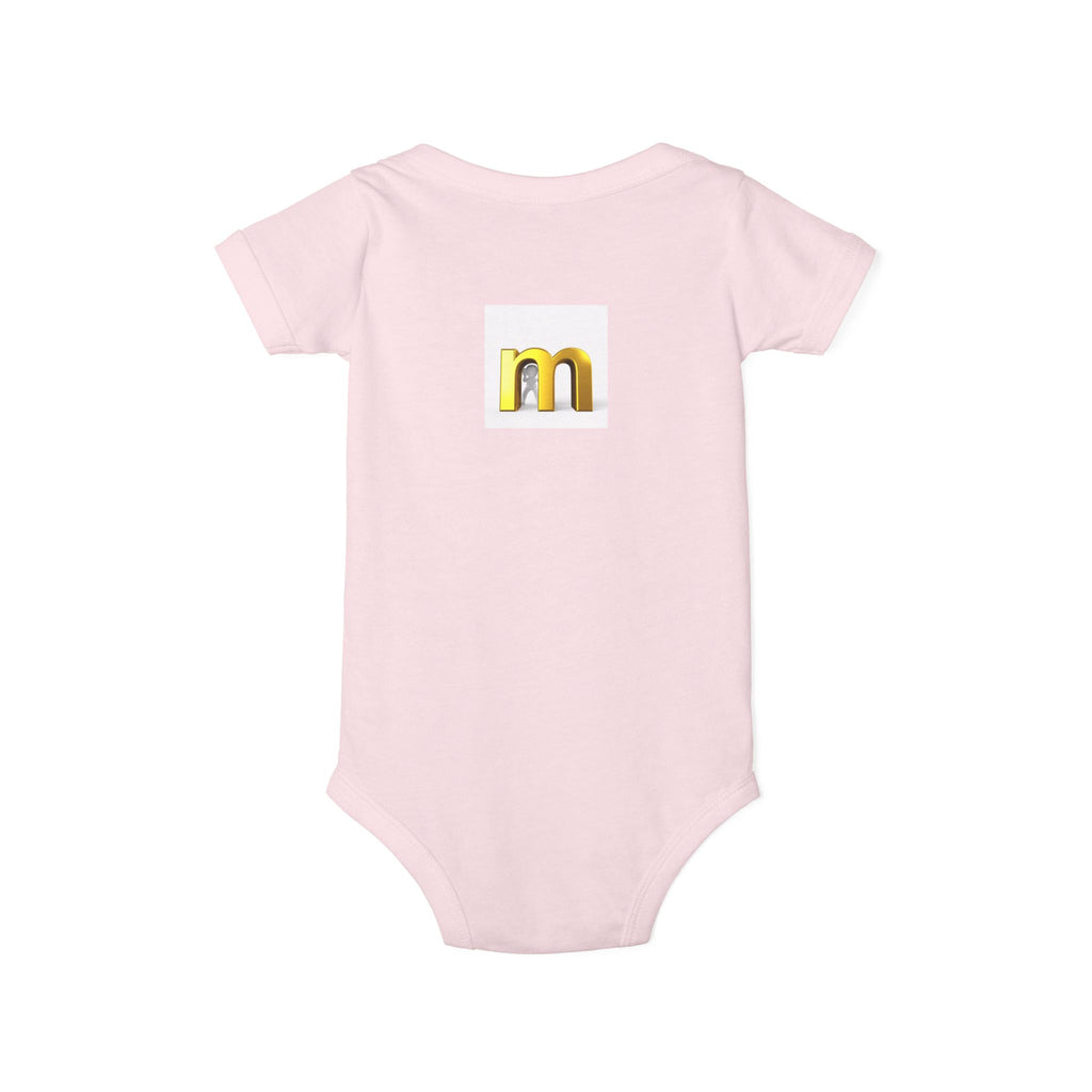Gold Letter M Infant Onesie | Baby Bodysuit Monogram Initial