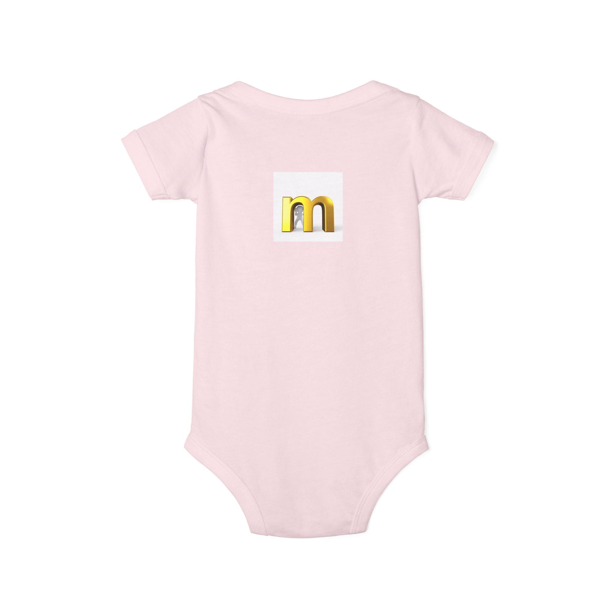 Gold Letter M Infant Onesie | Baby Bodysuit Monogram Initial