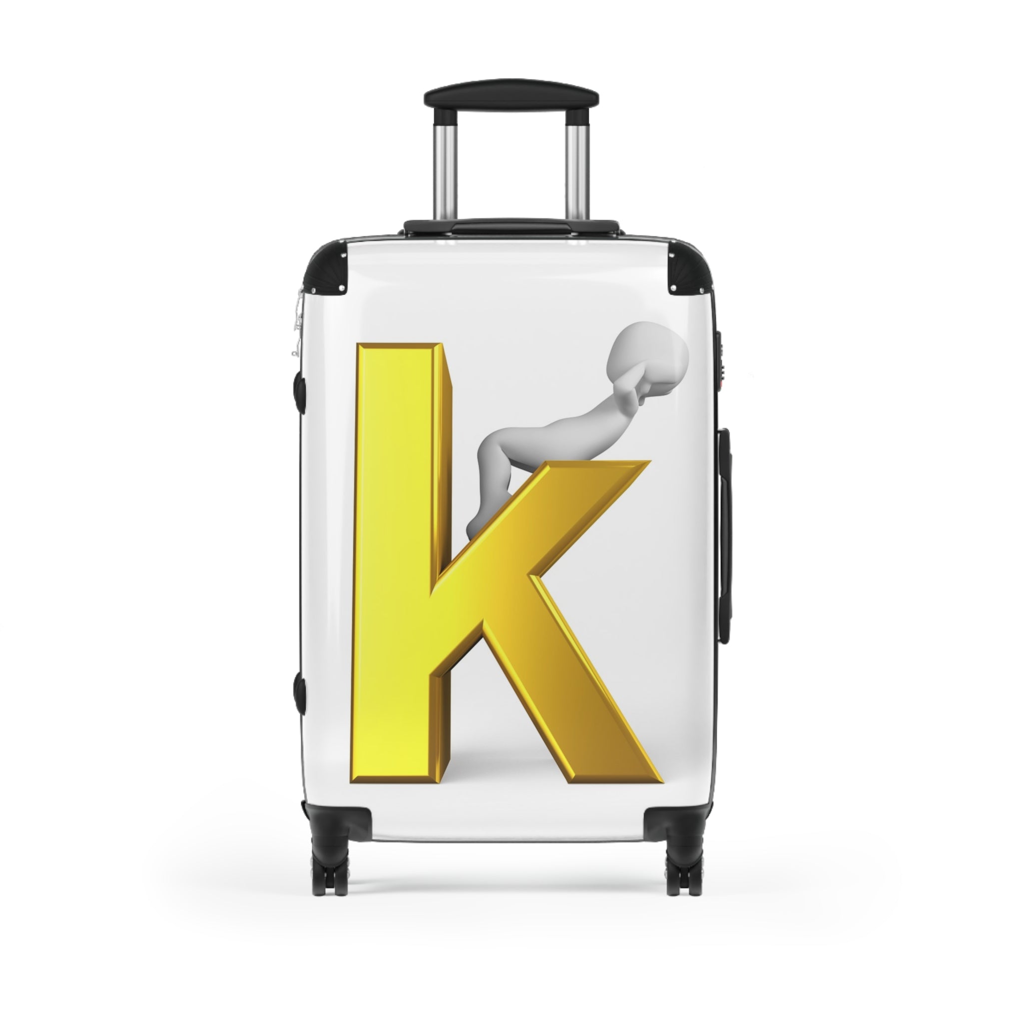 Gold Letter K Monogram Suitcase | Personalized Initial Luggage Cover