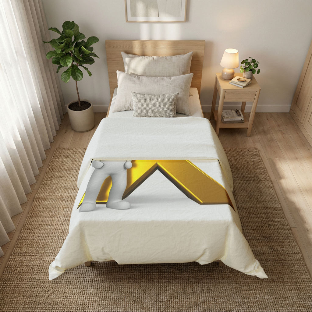 Gold Letter X with 3D Figure Duvet