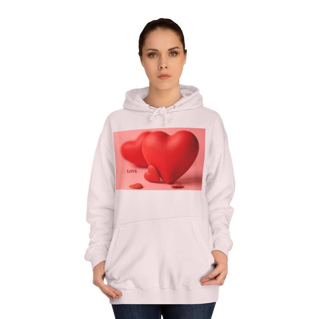 Cute 3D Heart Illustration Hoodie | Love Graphic Pullover
