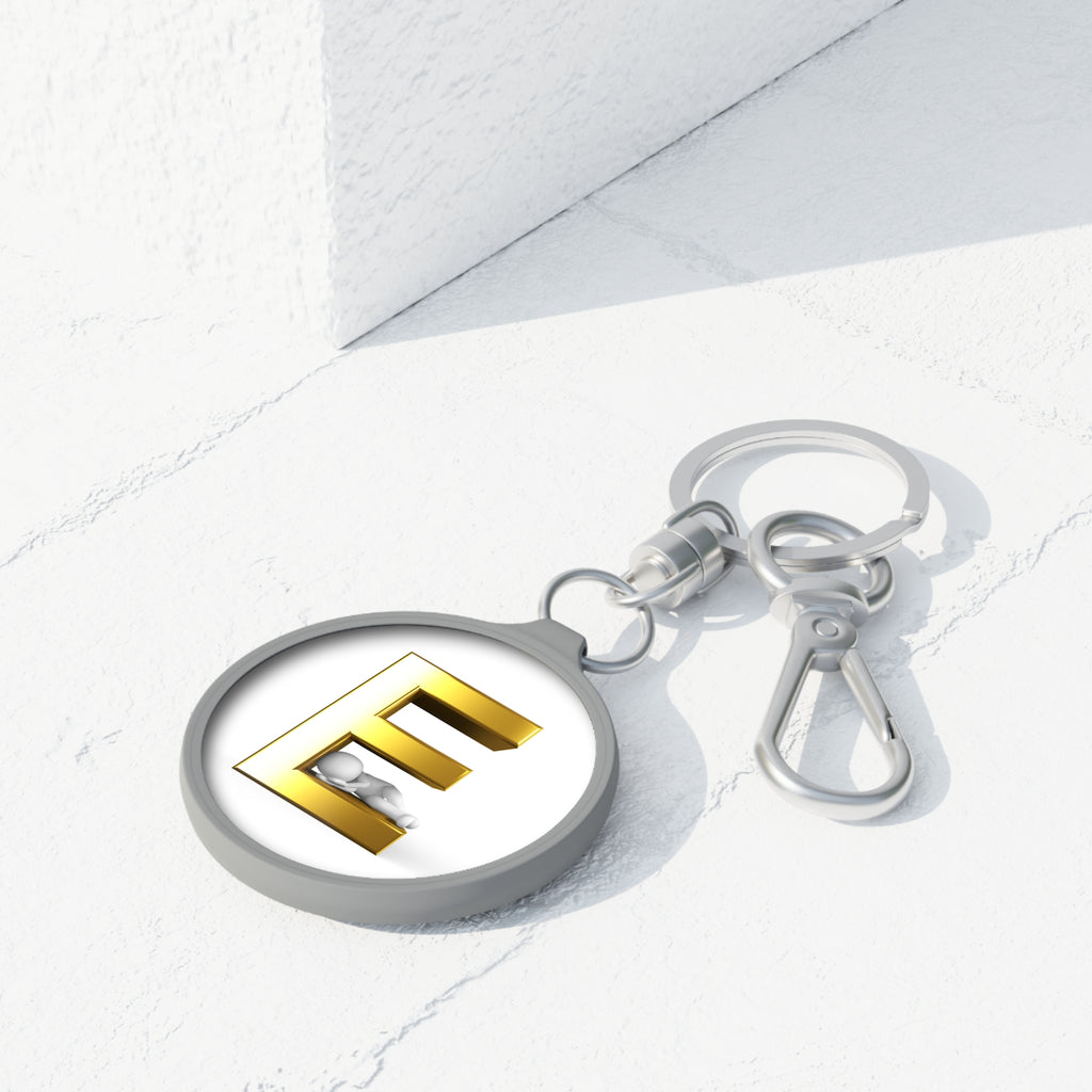 Gold Letter E Monogram Keyring Tag | Initial Keychain Accessory