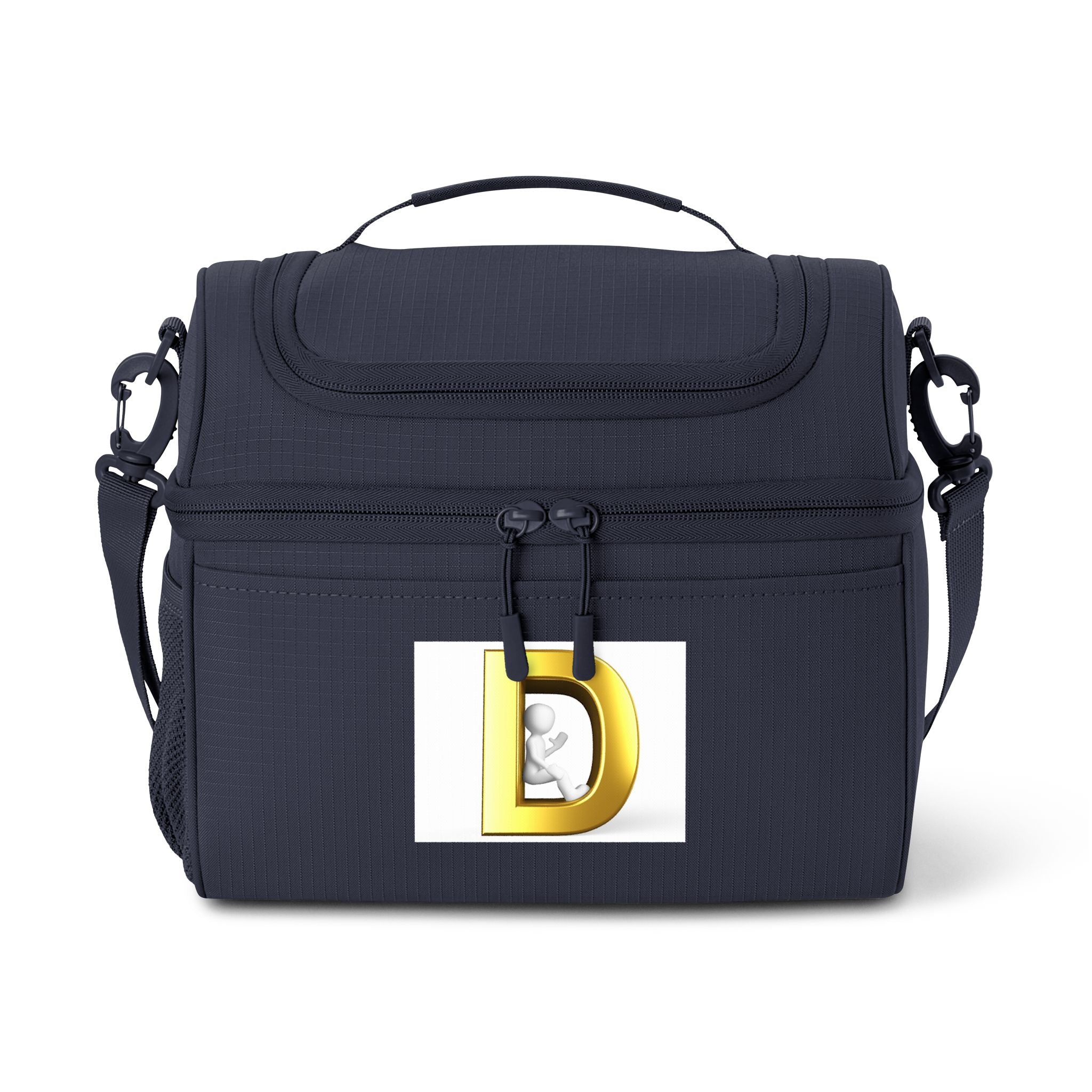 Sac isotherme or monogramme D | Sac à déjeuner isotherme avec lettre initiale D