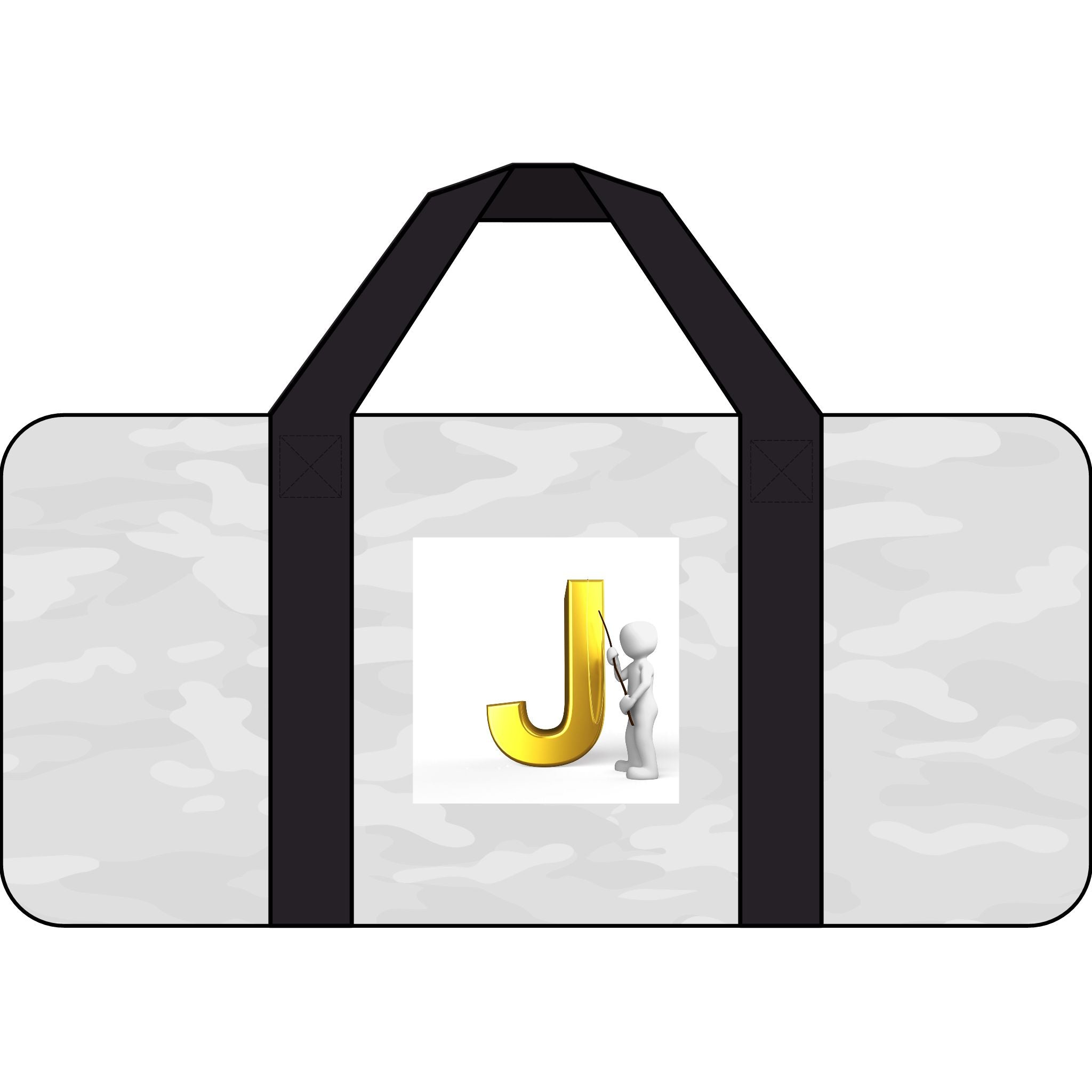 Gold Letter J Monogram Tripper Duffel Bag | Checkered or Camo Strap