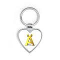 Gold Letter Ä Heart Keychain | Initial Keychain, Alphabet Keyring