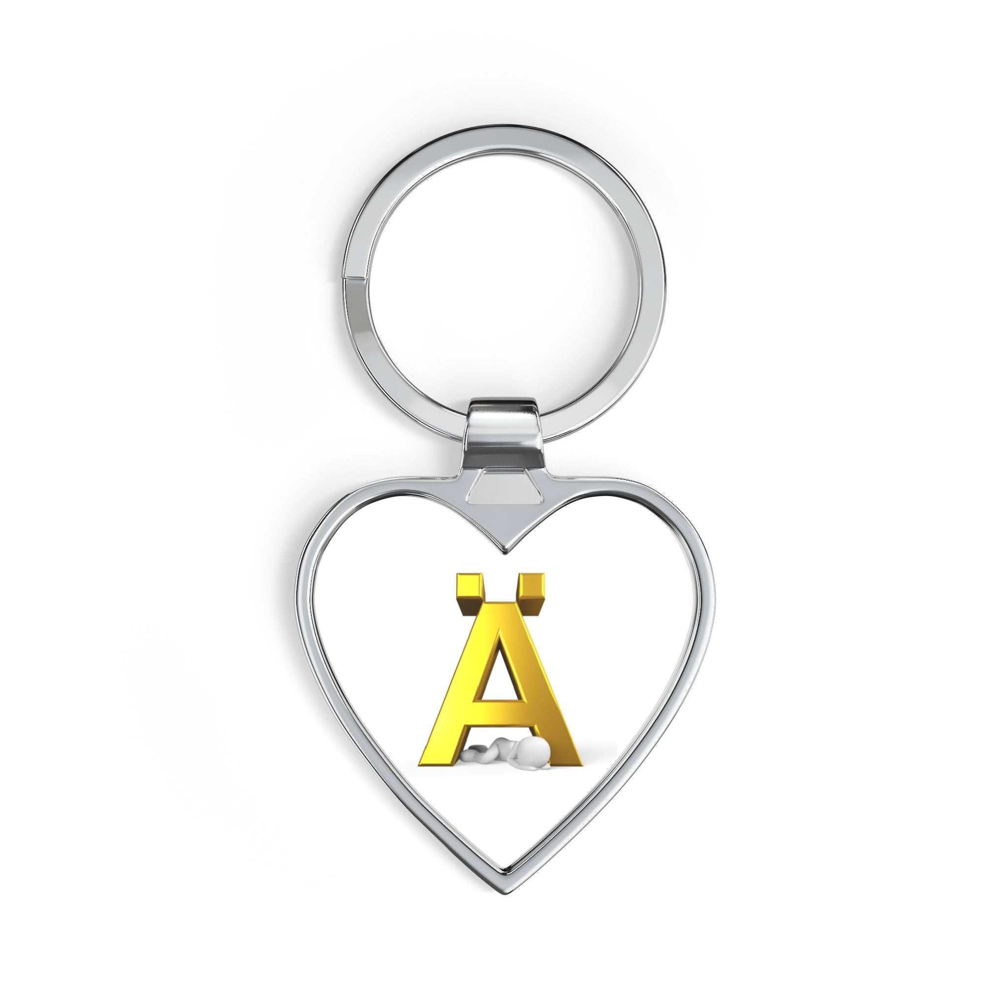 Gold Letter Ä Heart Keychain | Initial Keychain, Alphabet Keyring